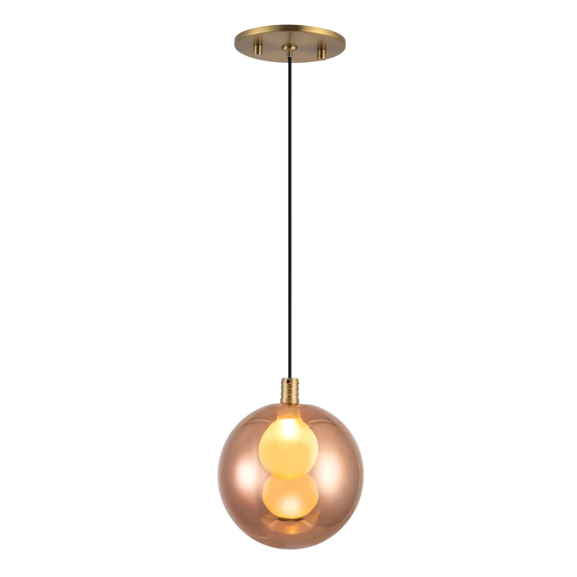 Shown in Brushed Gold finish and Copper glass