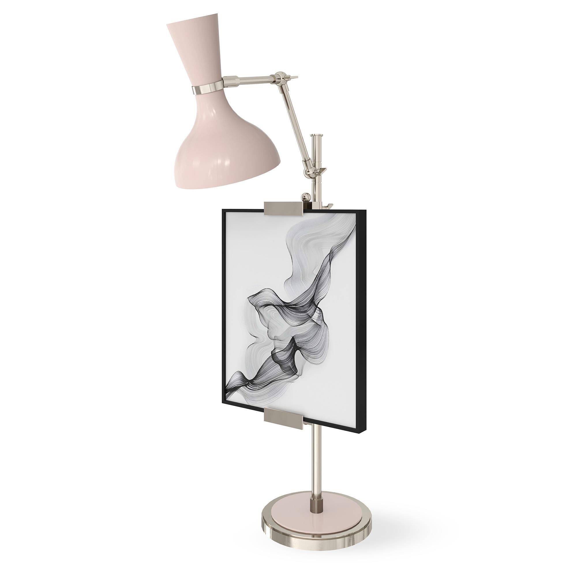 Shown in Polished Nickel finish and Rose Water shade