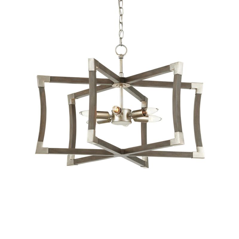 Bastian 27 Inch 6 Light Chandelier by Currey and Company