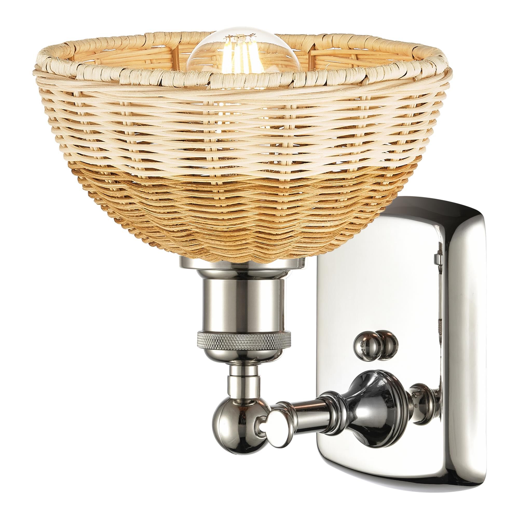 Shown in Polished Nickel finish and Natural shade