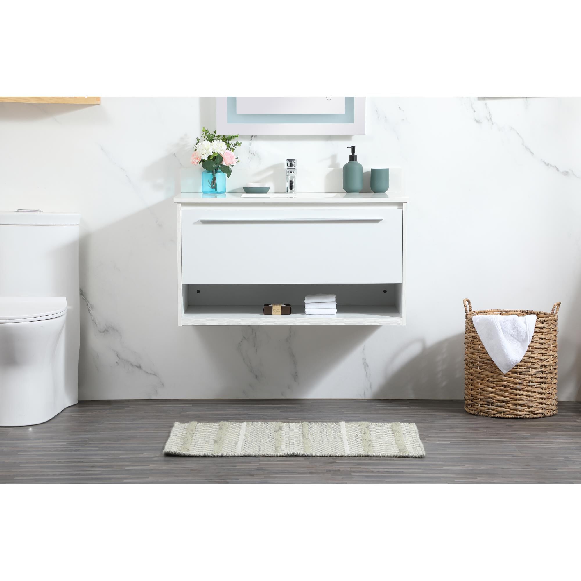 Shown in White finish