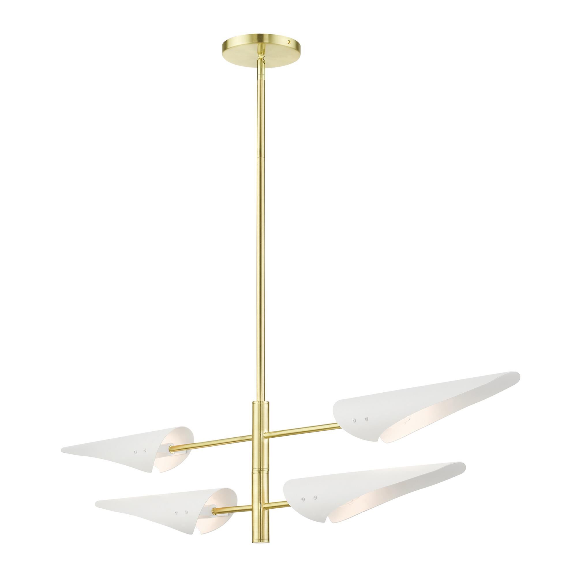 Shown in Satin Brass finish and Textured White Outside and Inside shade