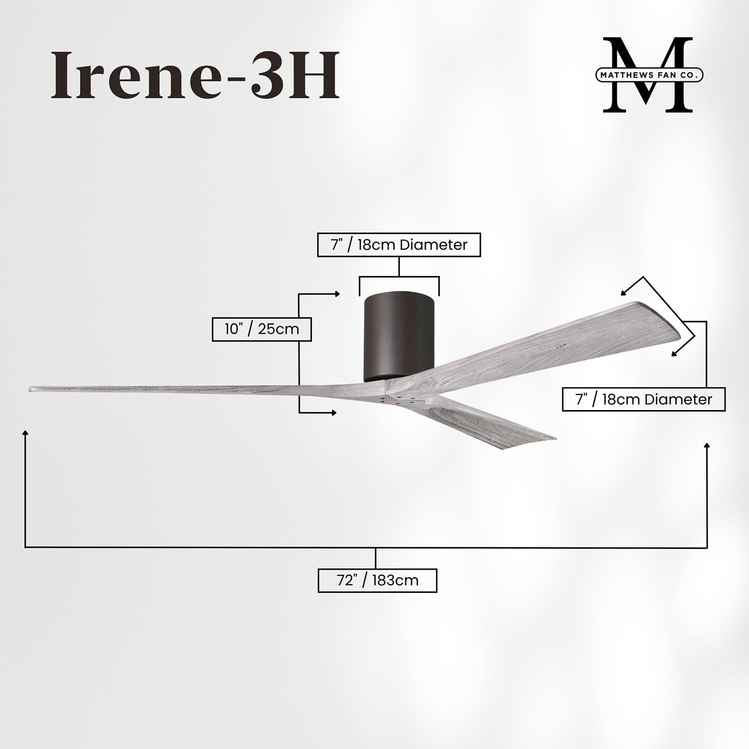 Irene 72 Inch Flush Mount Fan by Matthews Fan Company