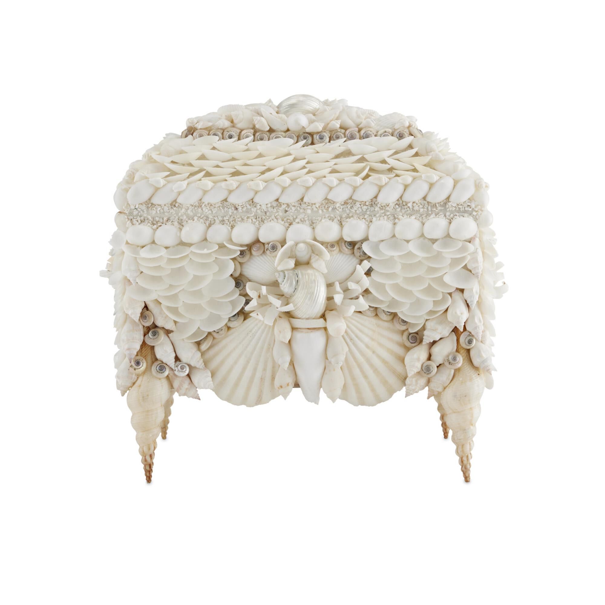 Boardwalk White Shell Jewelry Box Accent Box,