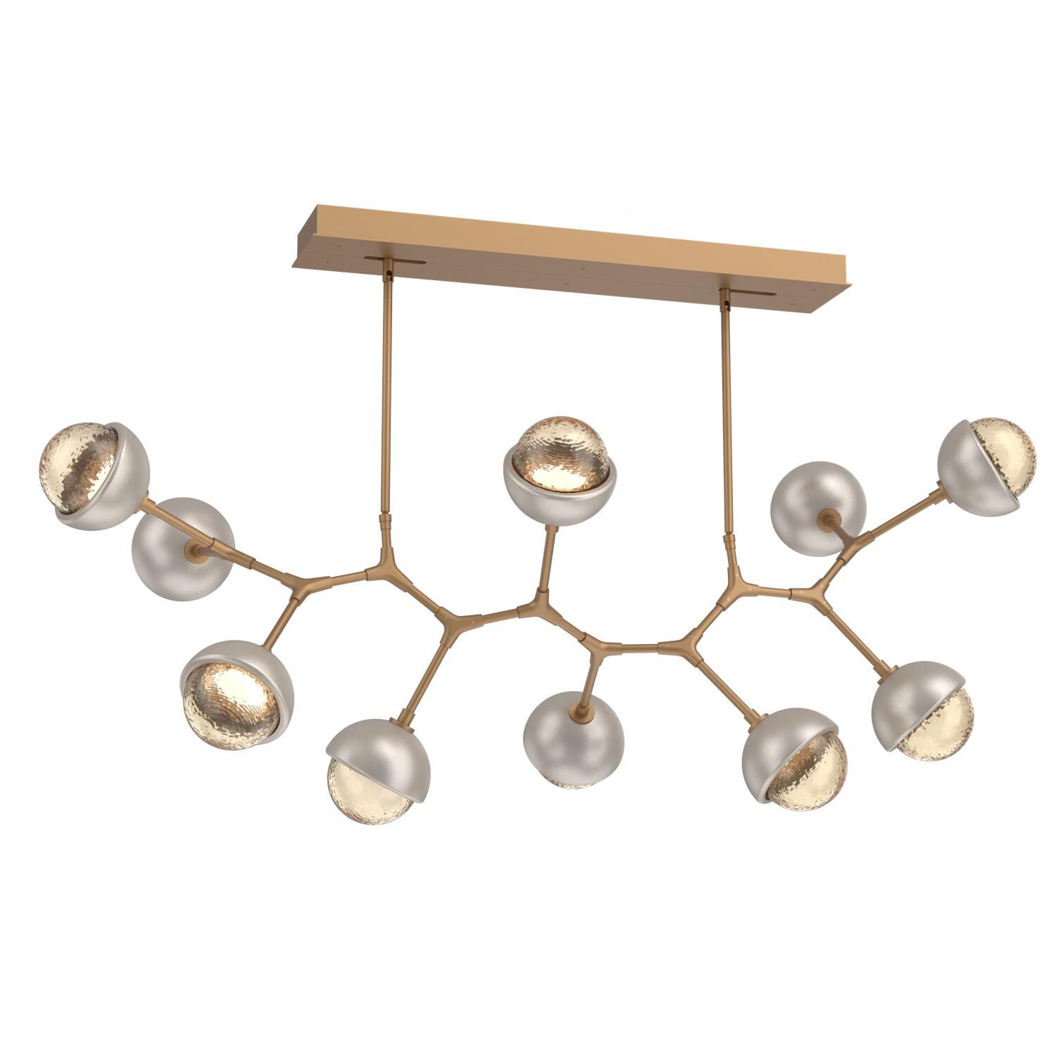 Shown in Novel Brass finish and Amber glass and Beige Silver accent
