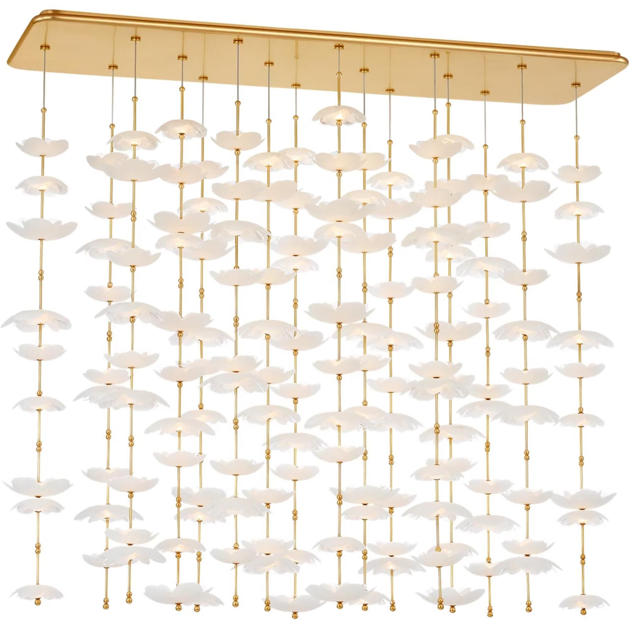 Shown in Soft Lacquered Brass finish and Etched and Clear Flower glass