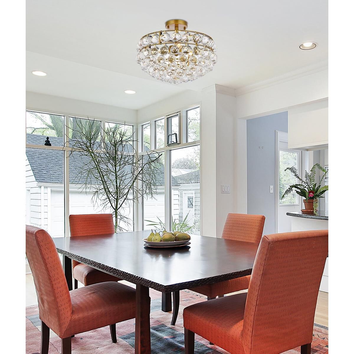 Savannah 16 Inch 3 Light Flush Mount by Elegant Lighting