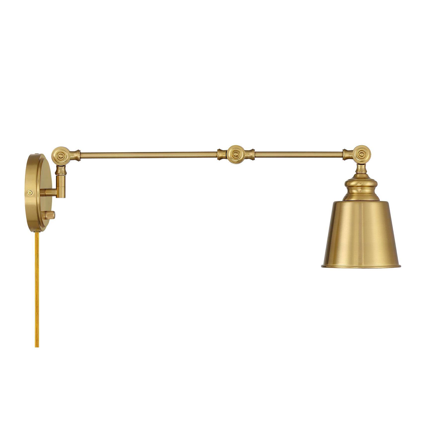 Shown in Natural Brass finish and Metal shade