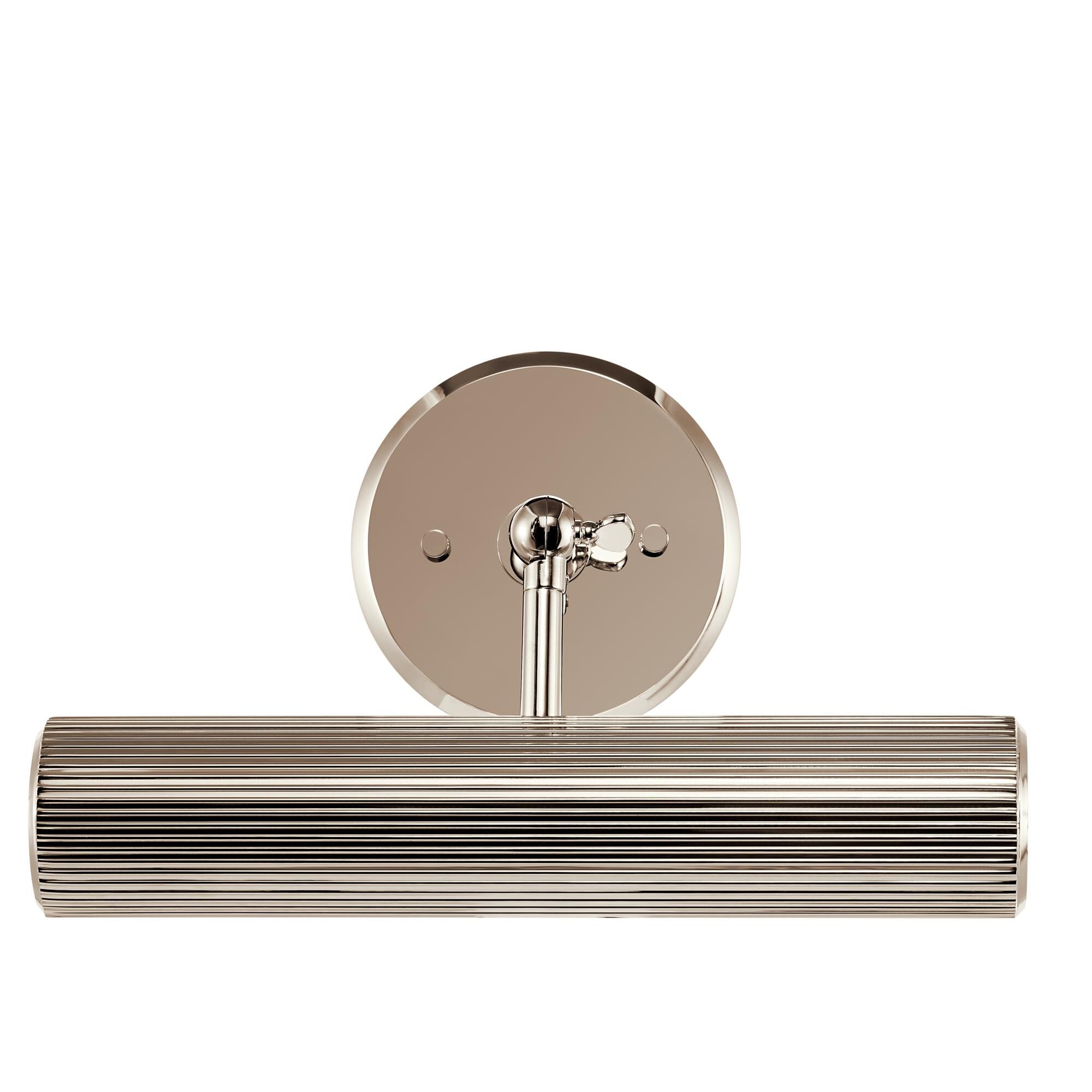 Shown in Polished Nickel finish and Metal, Cylinder and Ribbed shade