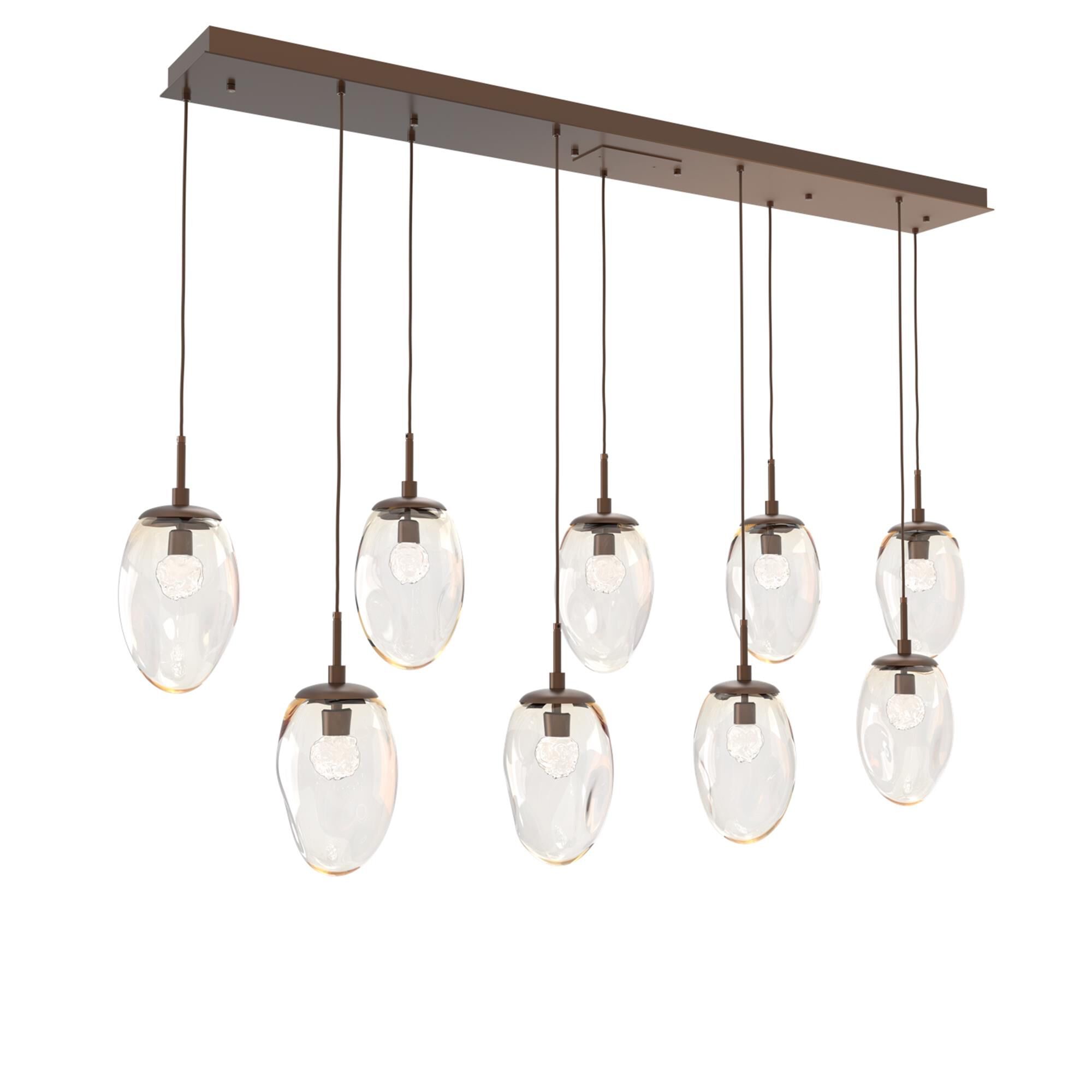 Shown in Burnished Bronze finish and Floret Inner And Amber Outer glass