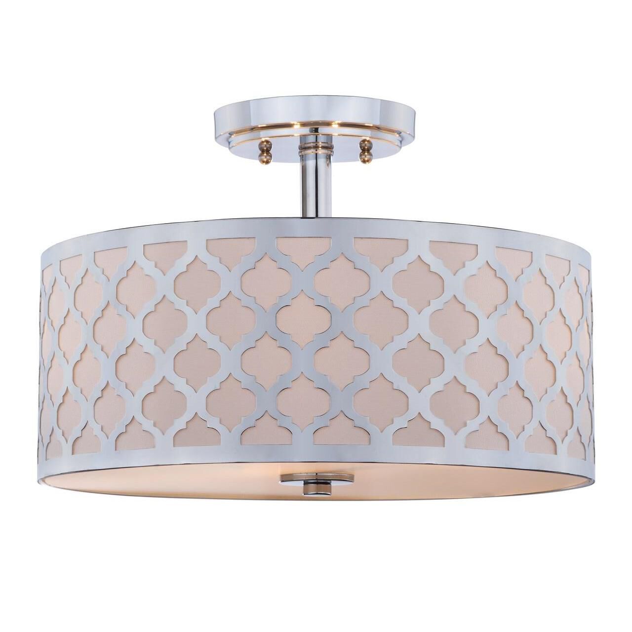 Kora Quatrefoil 15 Inch 3 Light Semi Flush Mount by Safavieh