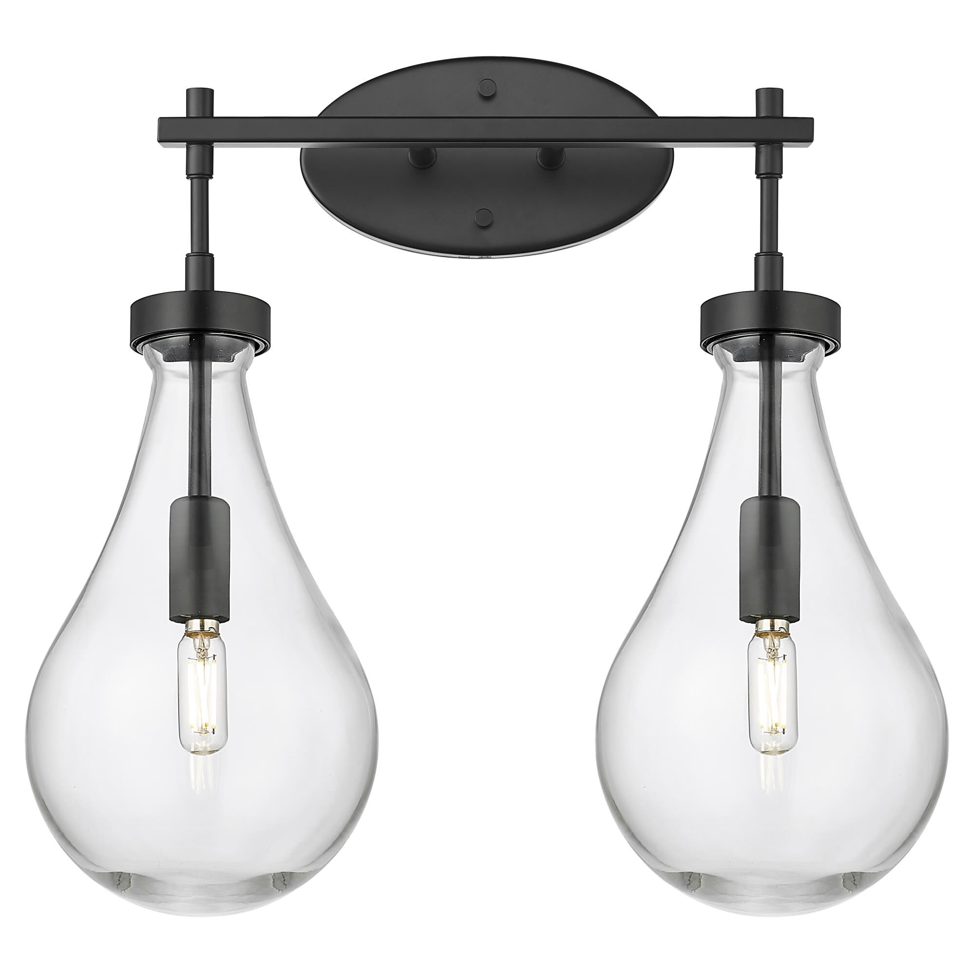 Shown in Matte Black finish and Clear glass