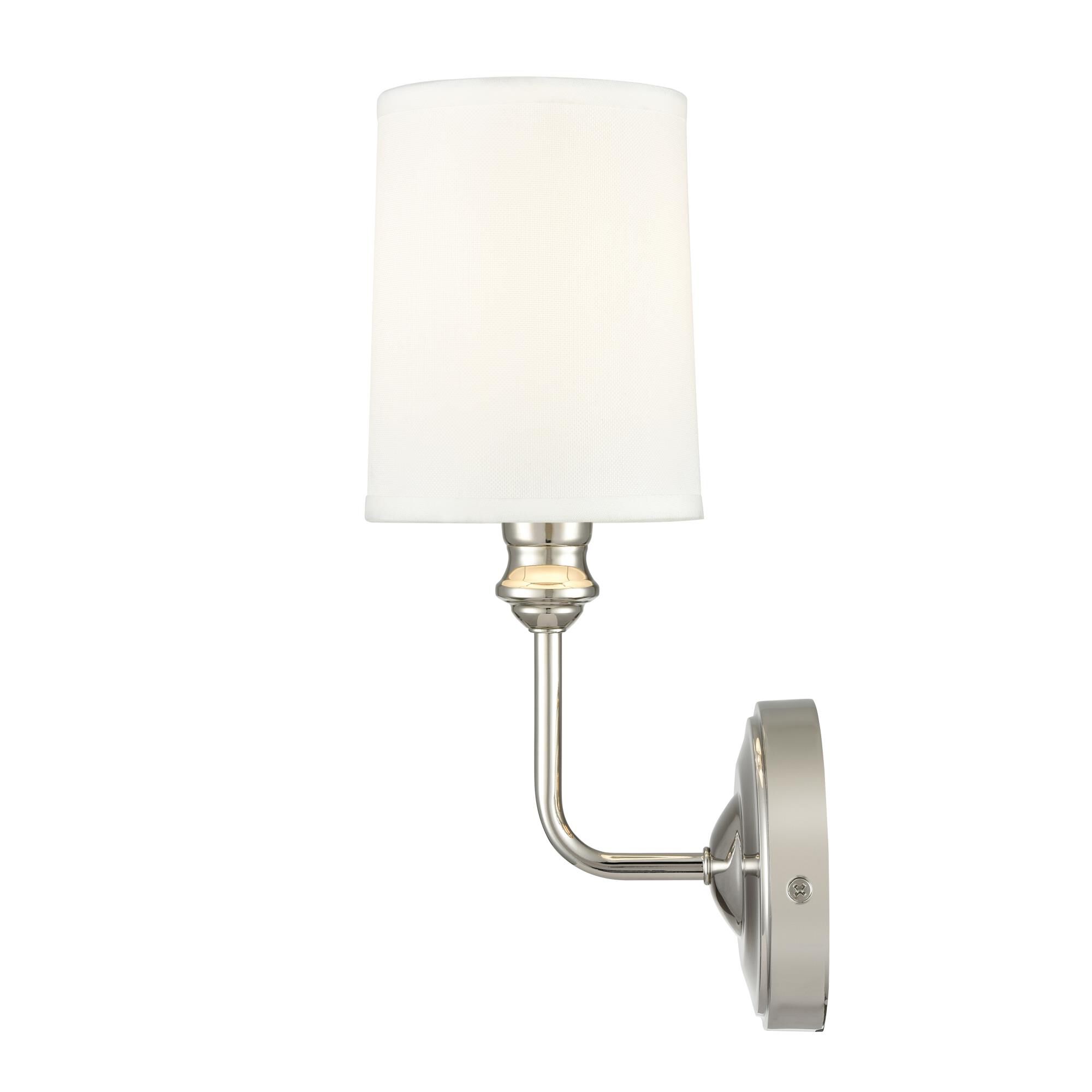 Shown in Polished Nickel finish and White shade