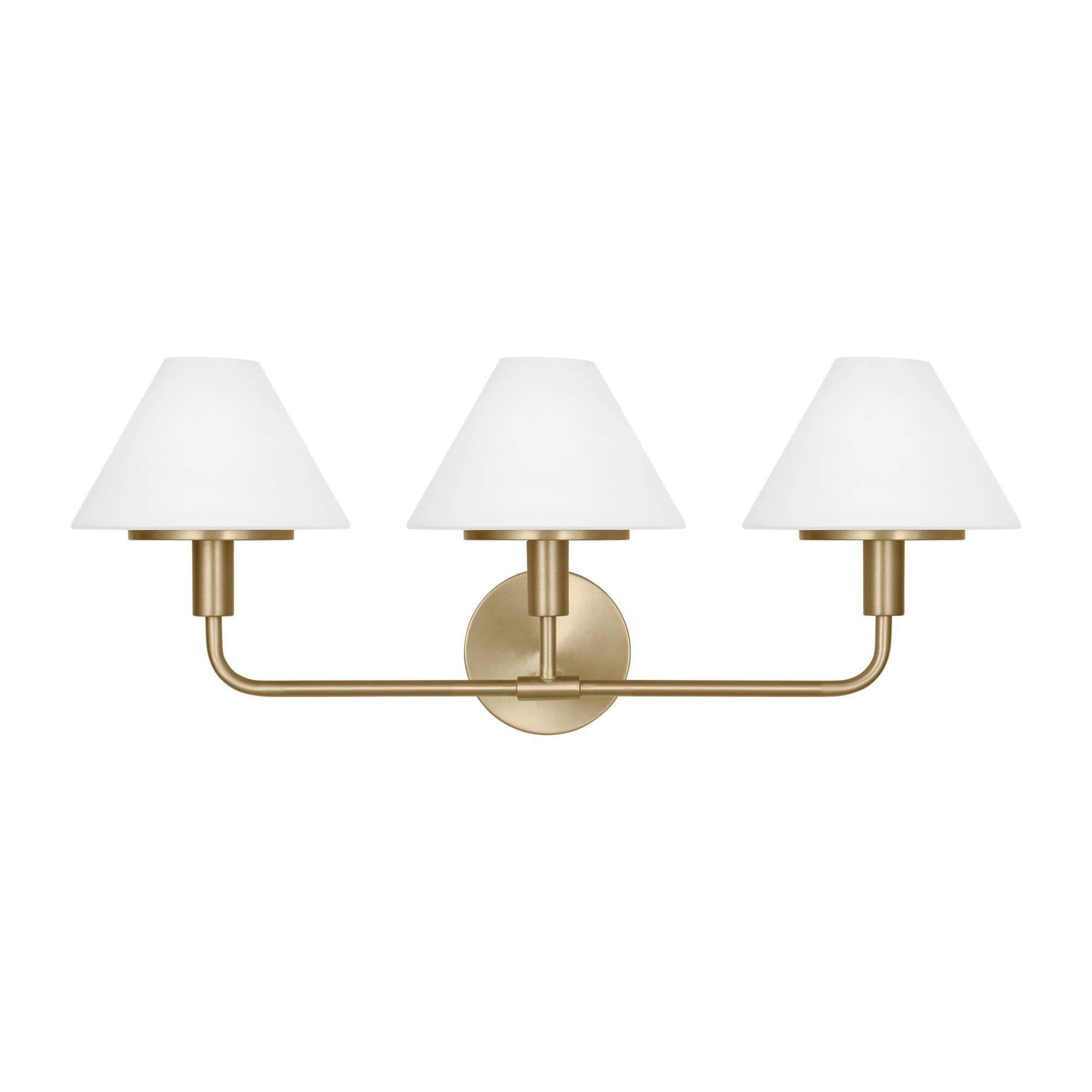 Shown in Satin Brass finish and Opal Etched glass