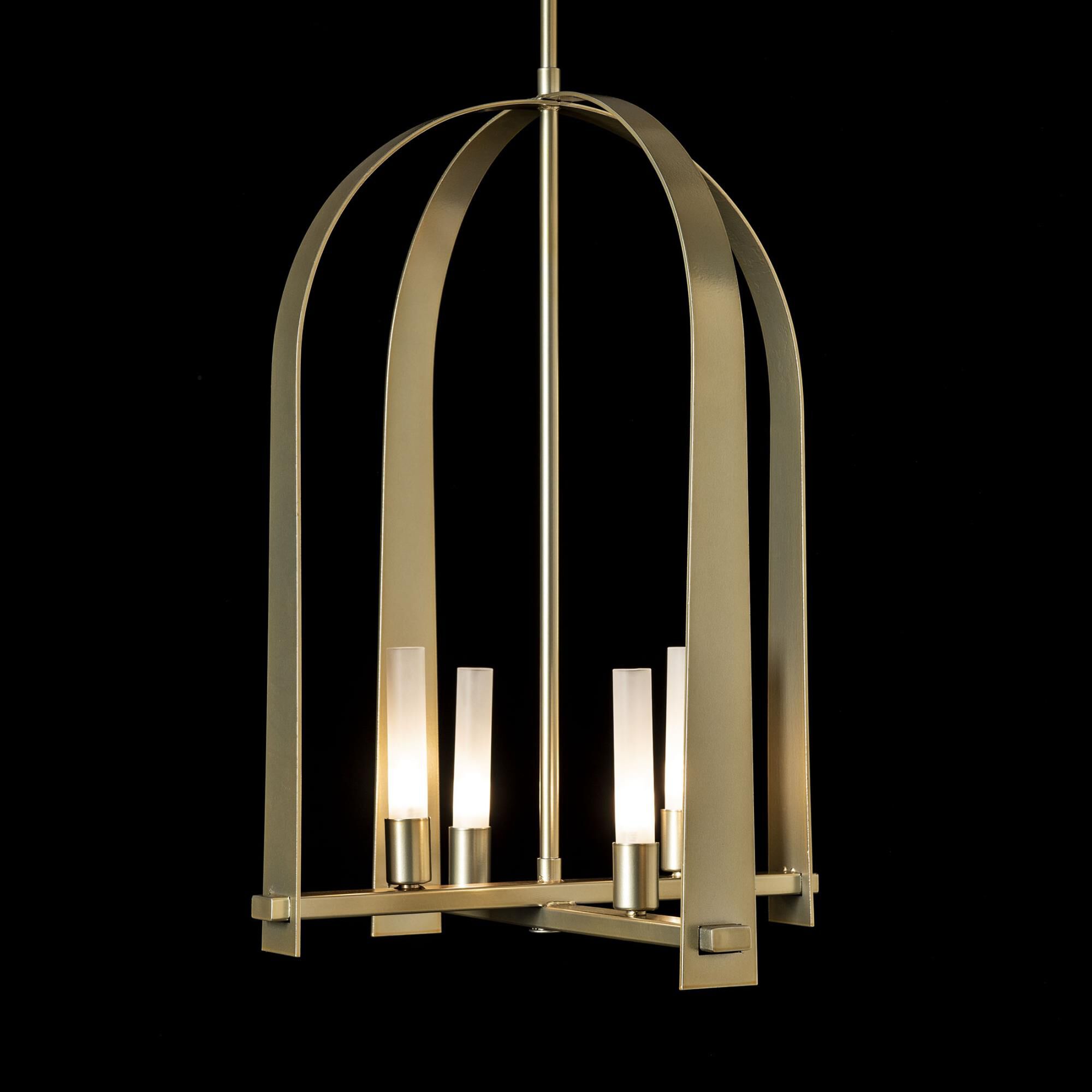 Shown in Modern Brass finish and Frosted glass and Frosted Glass shade
