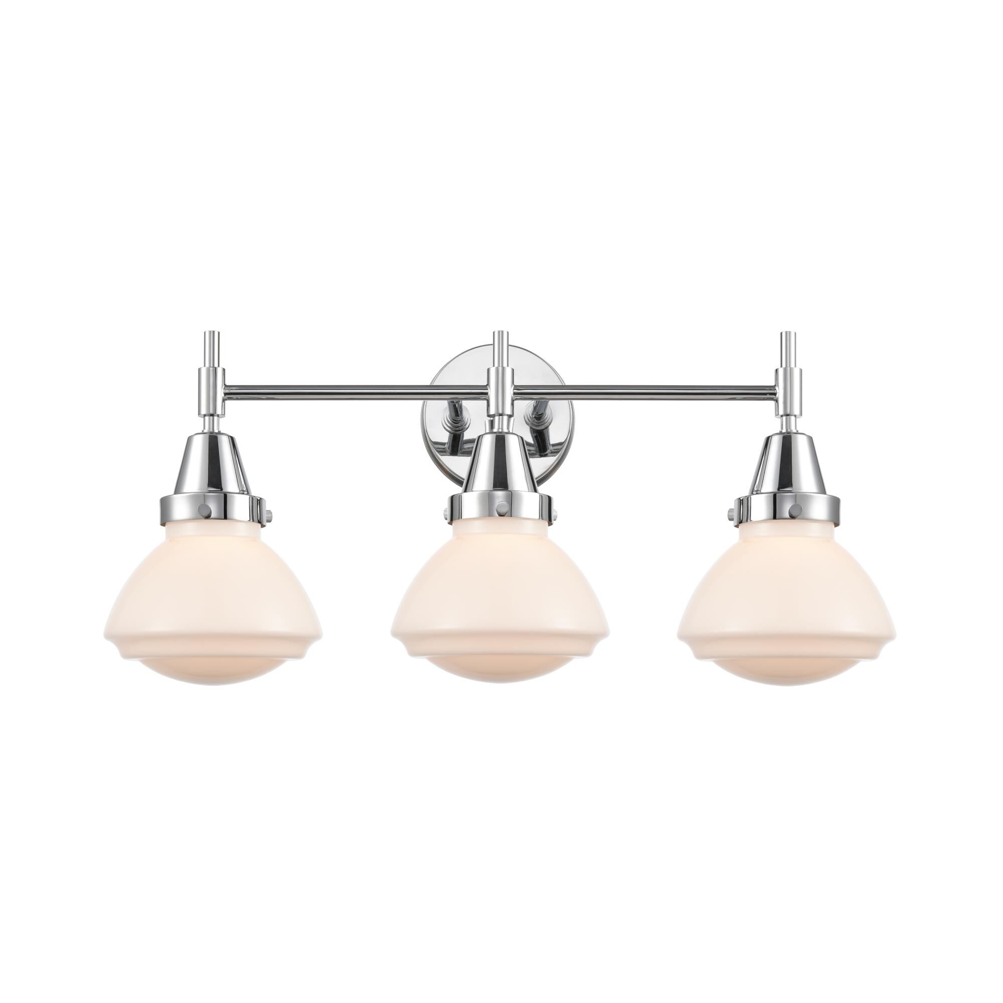 Shown in Polished Chrome finish and Matte White Cased Large Cone glass