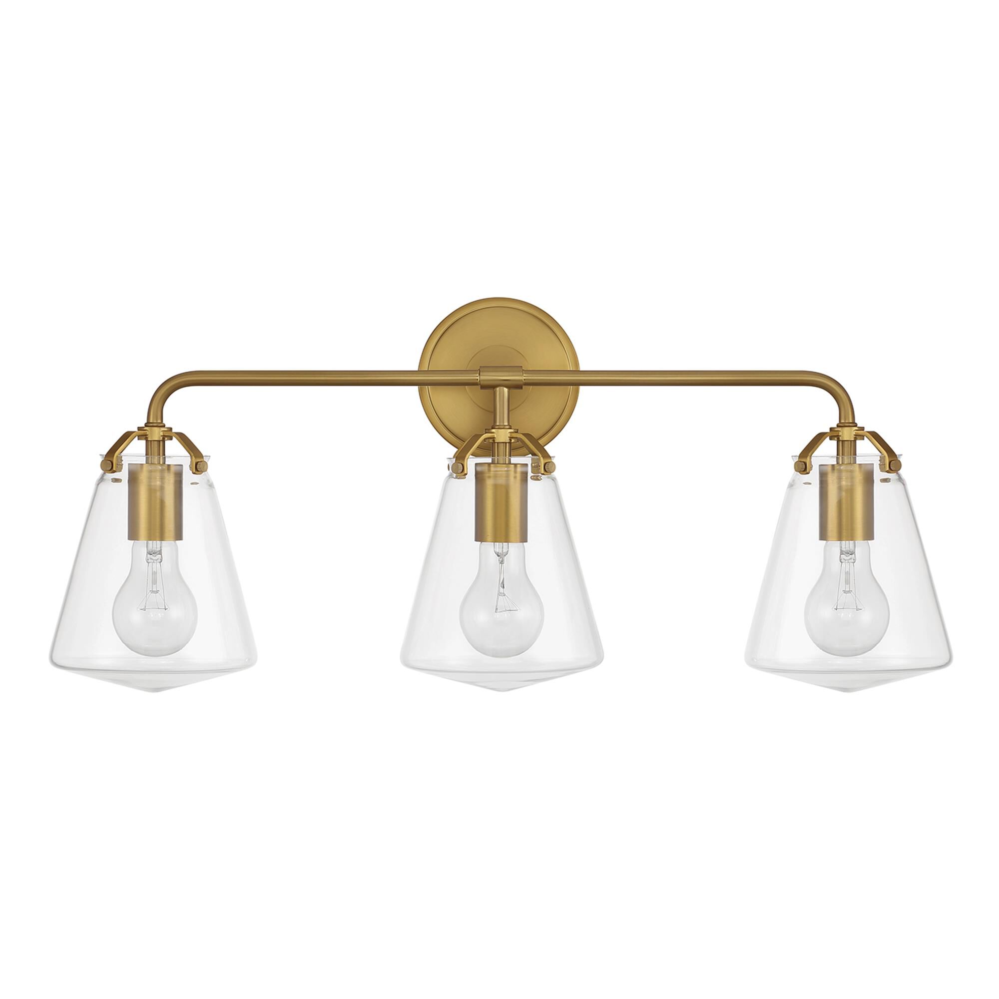 Shown in Luxe Gold finish and Clear glass