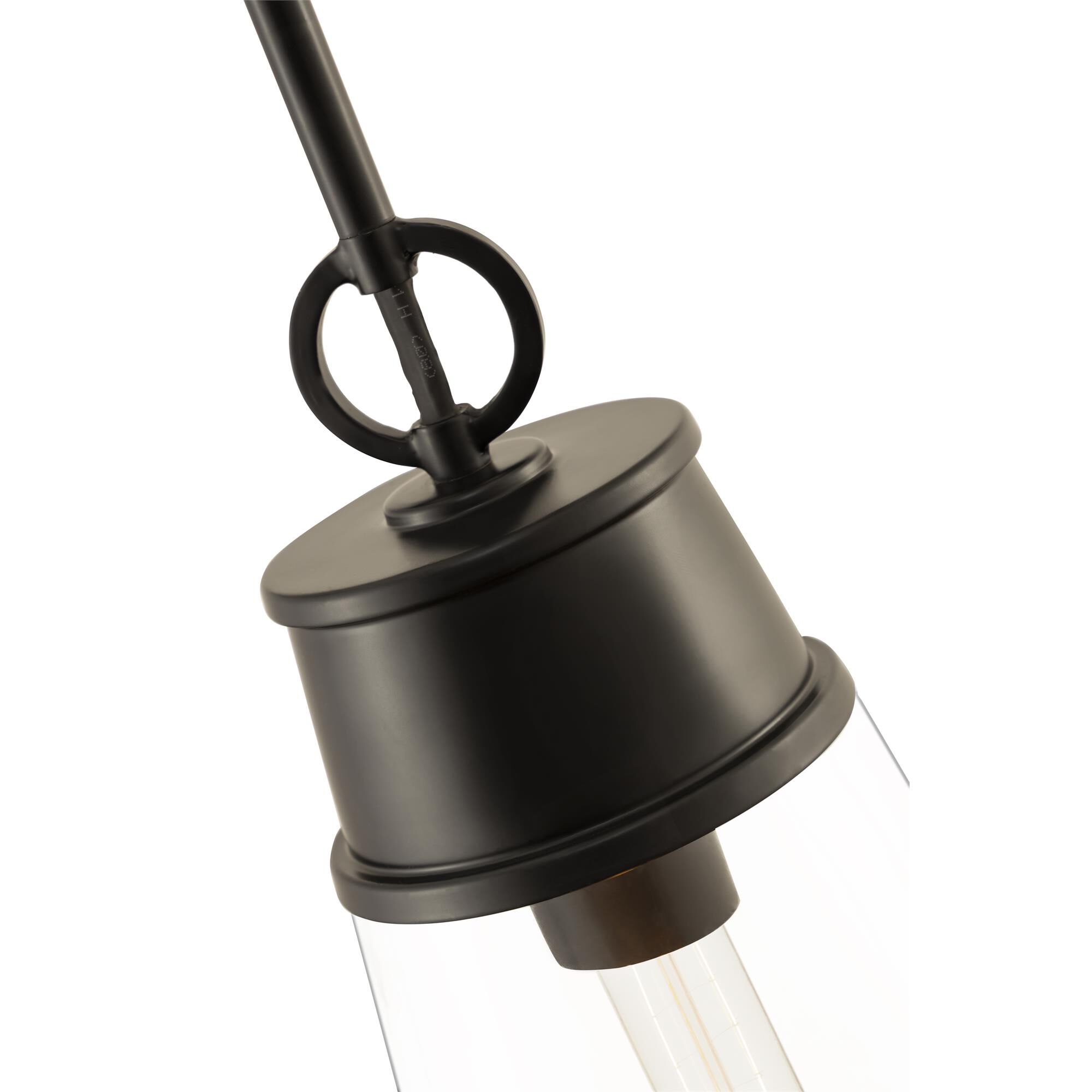 Shown in Matte Black finish and Glass shade