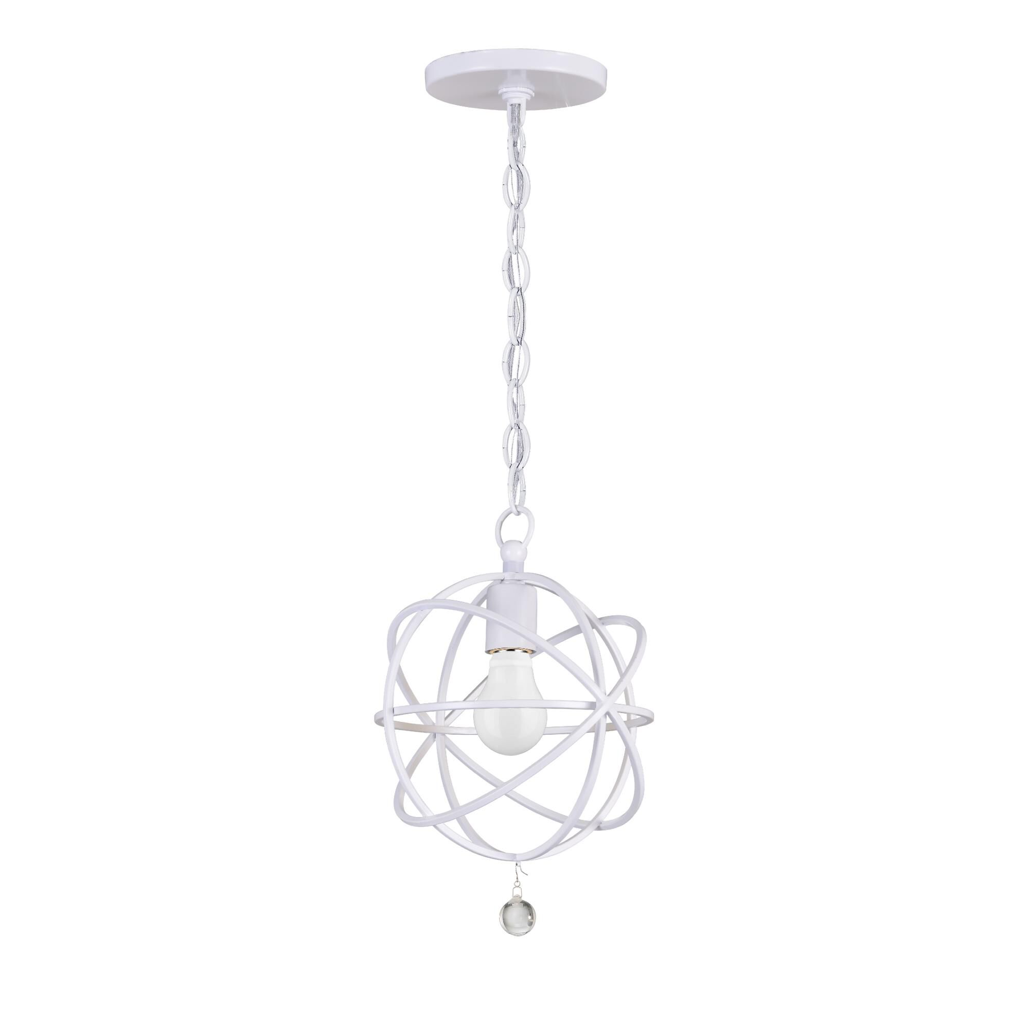 Shown in Wet White finish and Clear Glass Drops crystal
