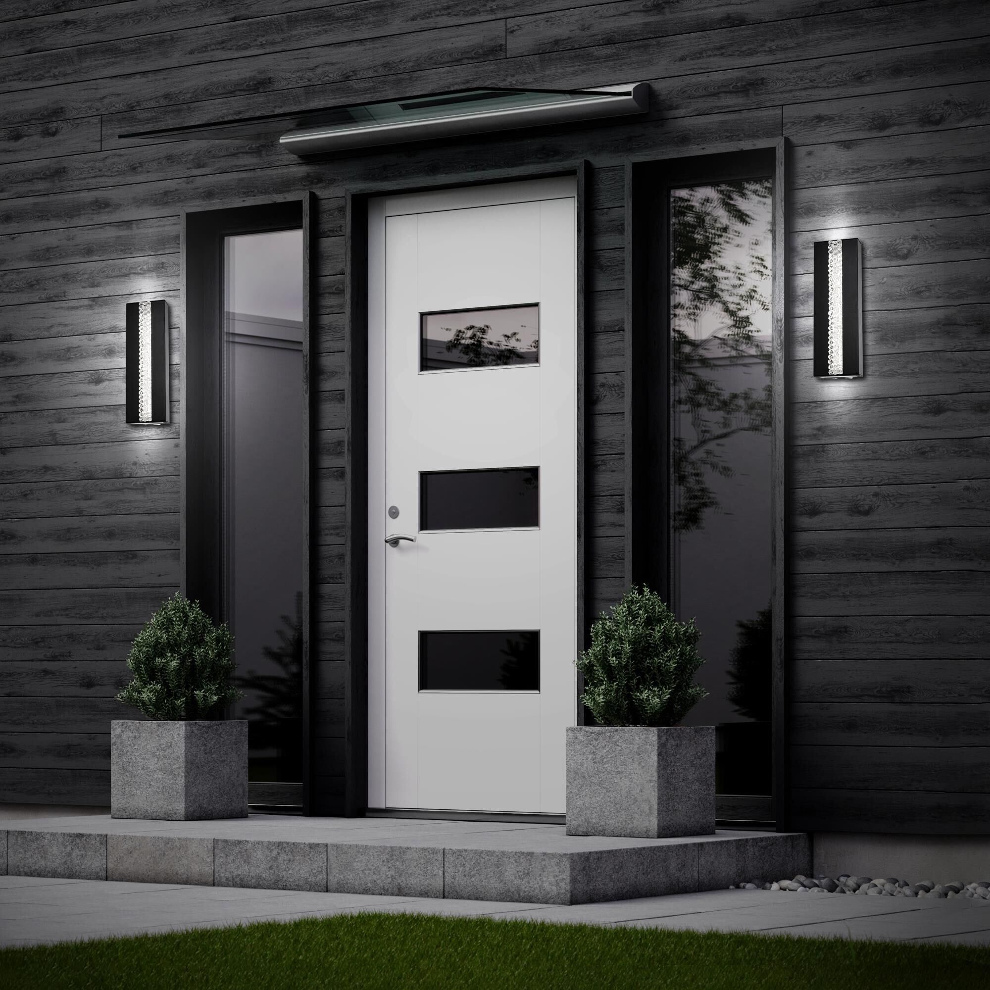 Shown in Black finish and Clear Optic Crystal glass