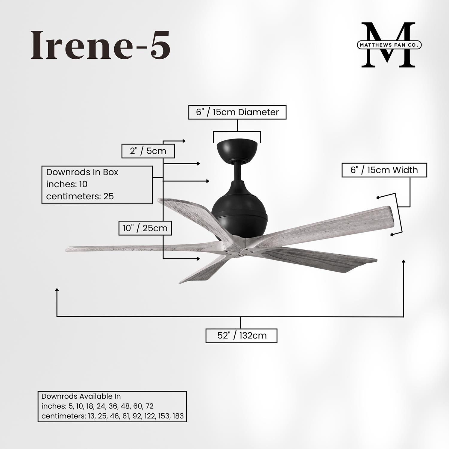 Irene 52 Inch Ceiling Fan by Matthews Fan Company