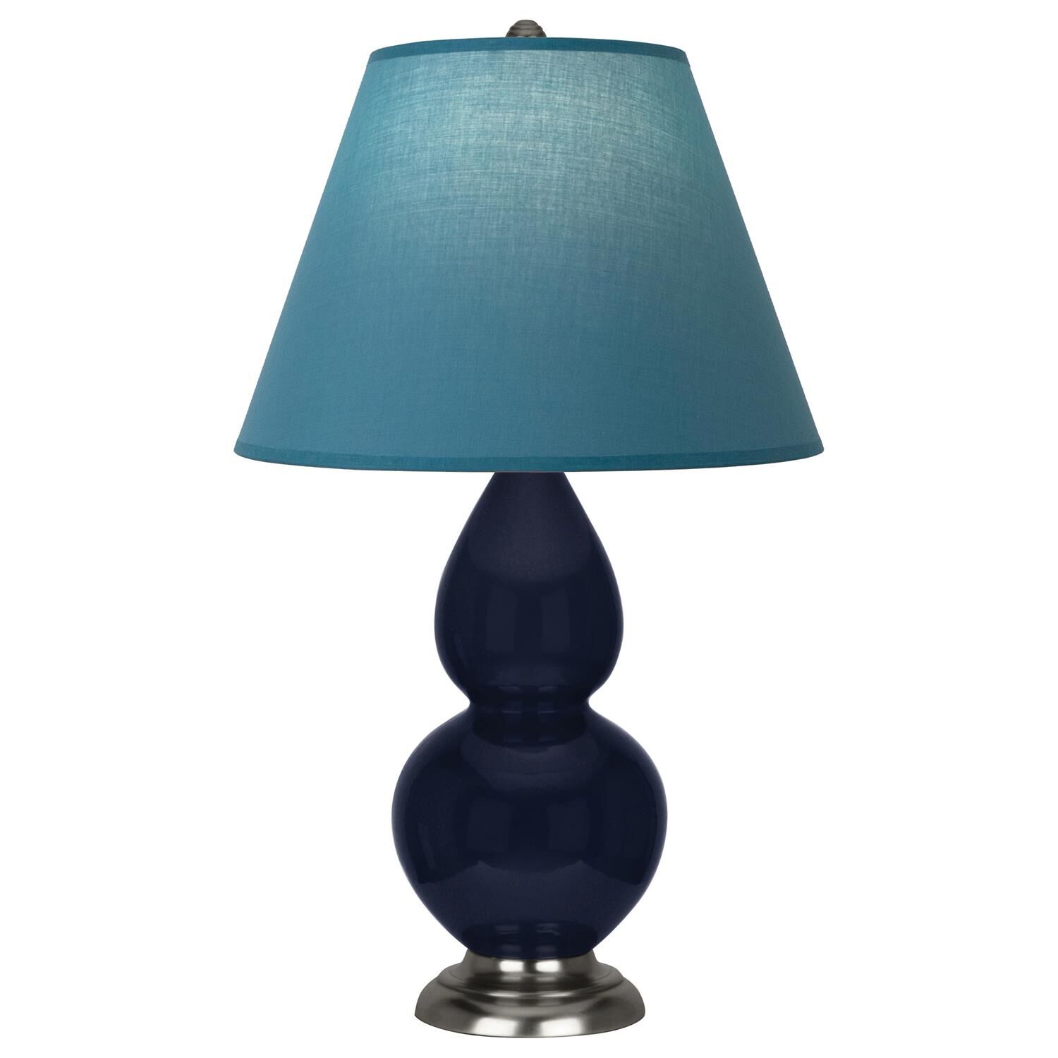 Shown in Midnight Blue finish and Bright Blue and Gray shade and Antique Silver accent