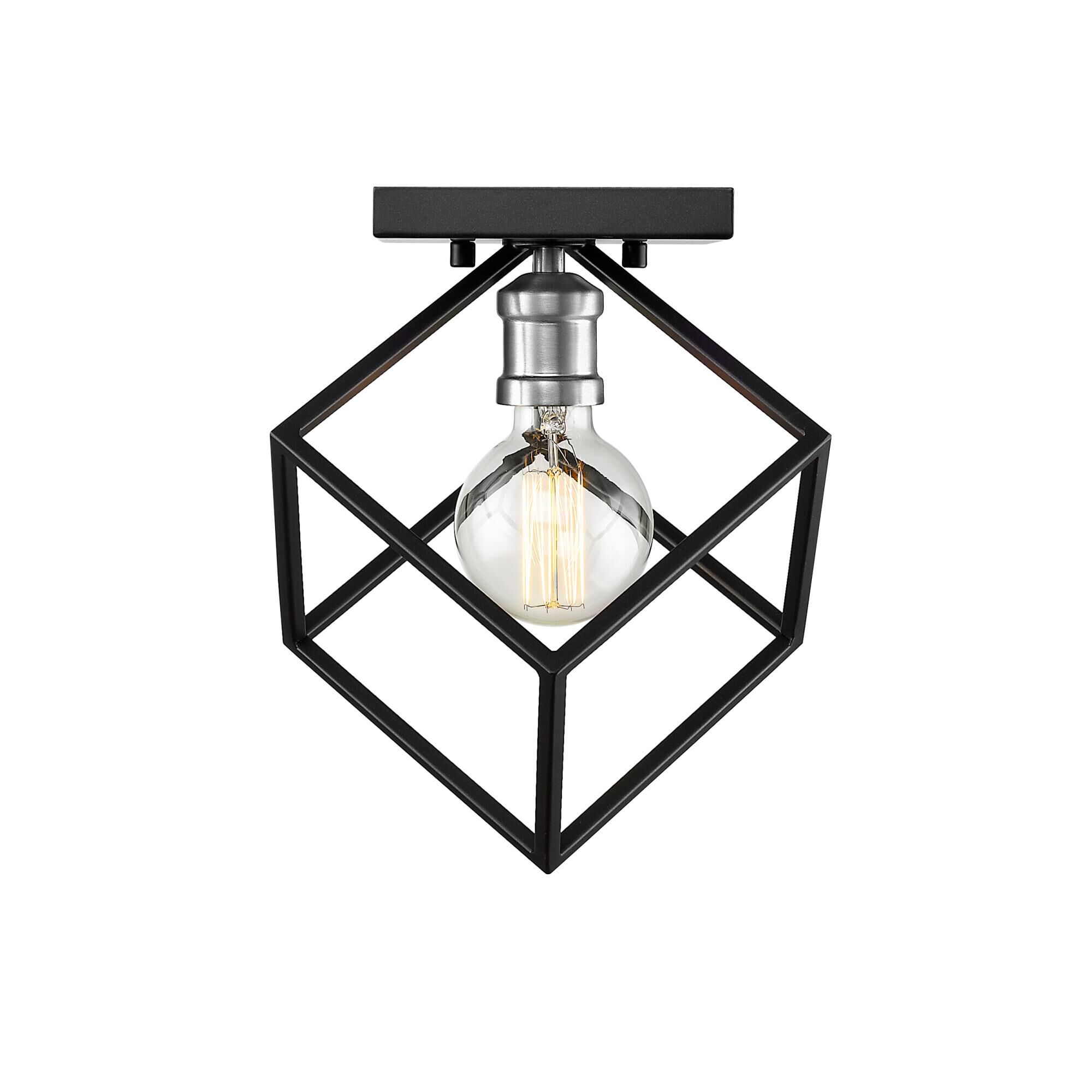 Shown in Matte Black + Brushed Nickel finish and --- glass and --- shade