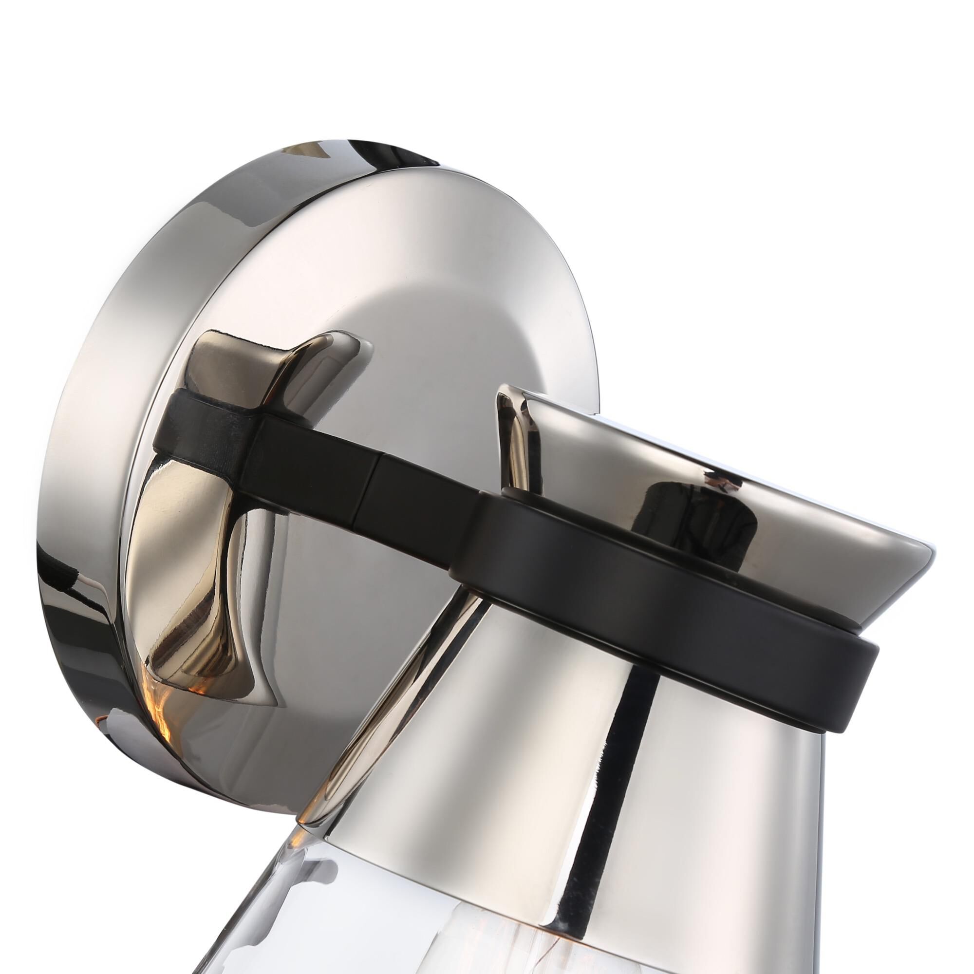 Shown in Black & Brushed Nickel finish and Glass shade