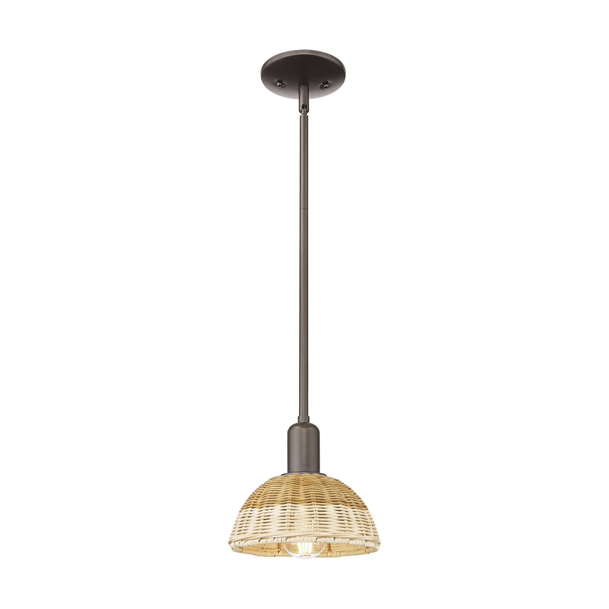 Shown in Oil Rubbed Bronze finish and Natural shade
