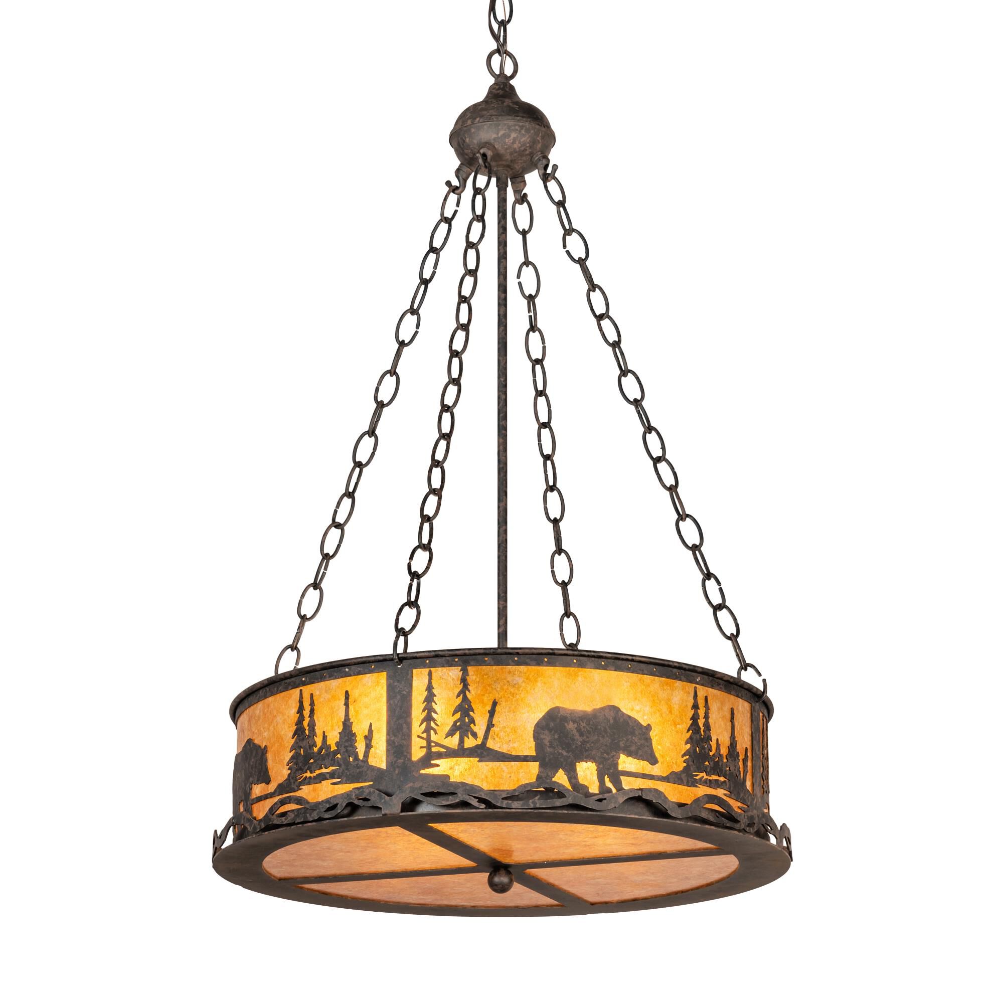 Bear At Lake 22 Inch Large Pendant by Meyda Lighting