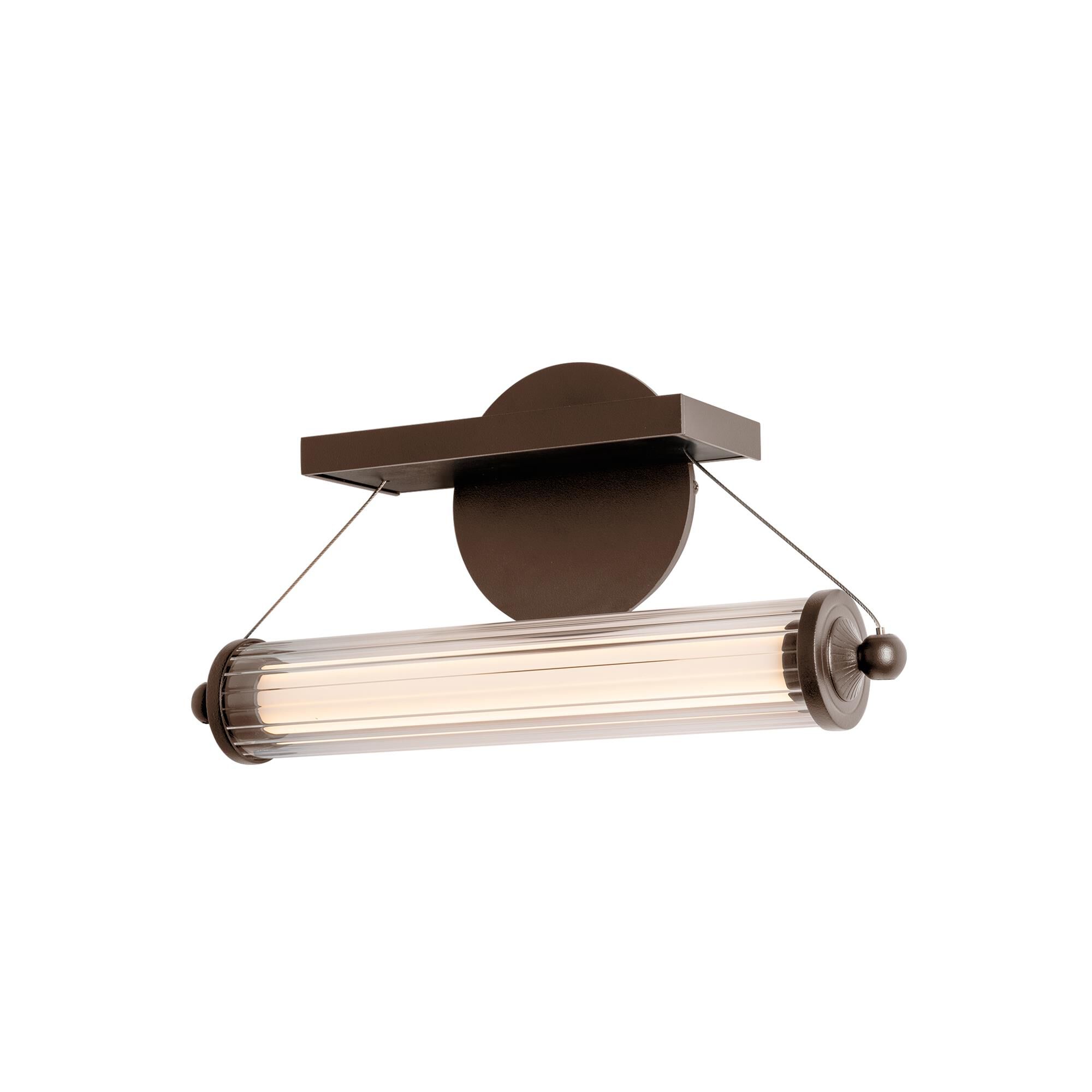 Shown in Bronze finish and Clear glass and Wood Black accent