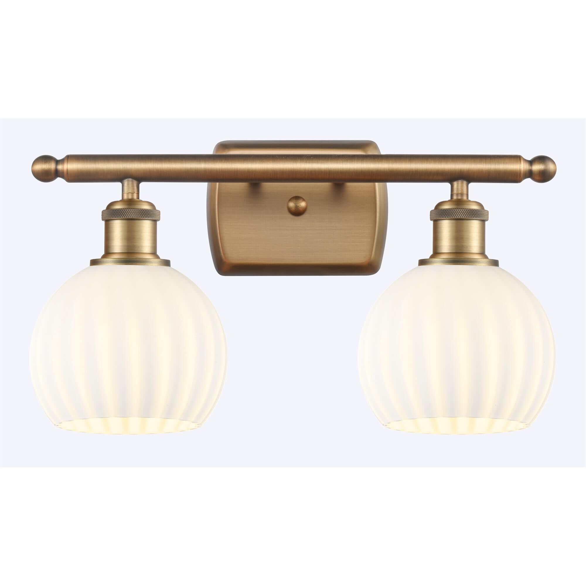 Shown in Brushed Brass finish and White Venetian glass