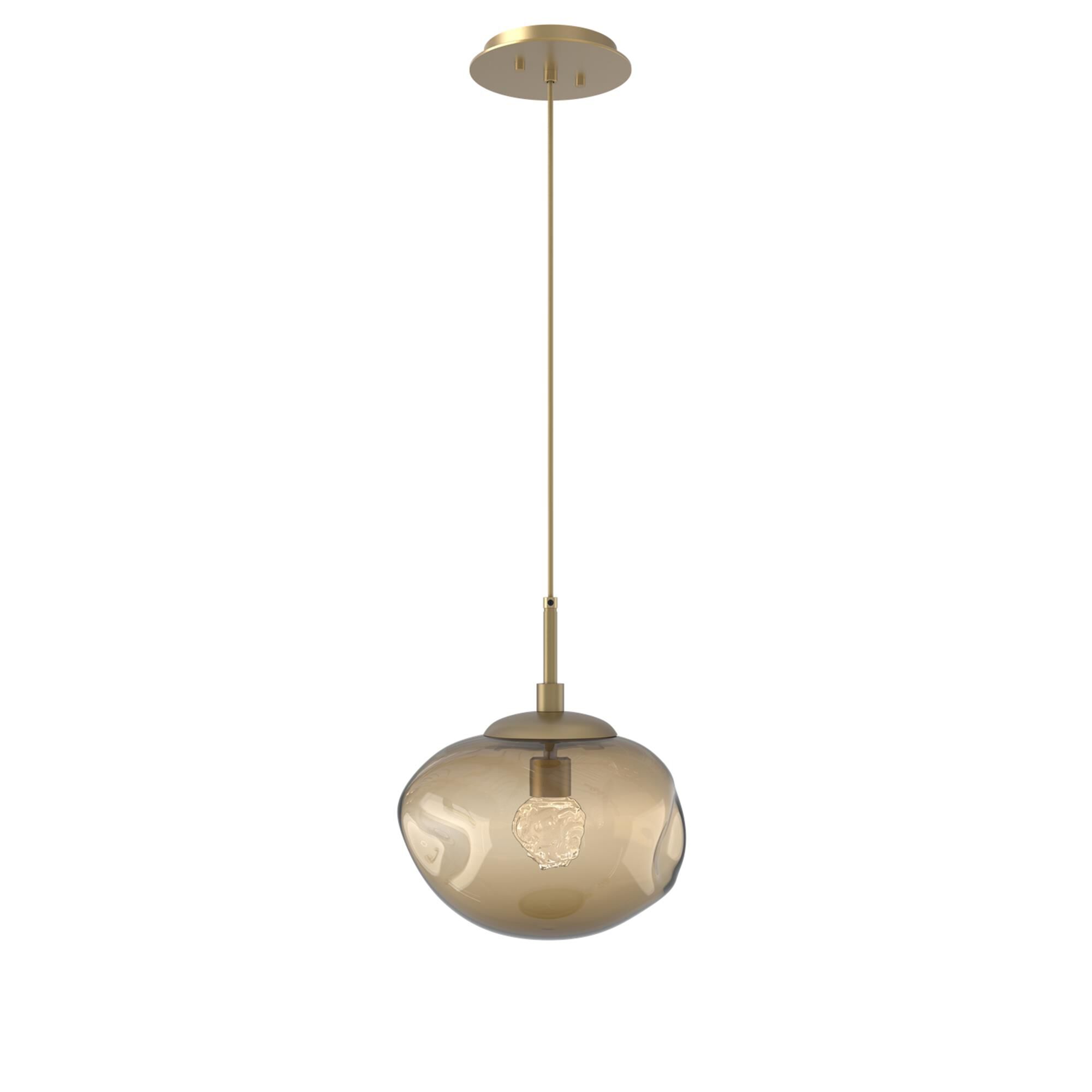 Shown in Gilded Brass finish and Floret Inner Bronze Outer glass
