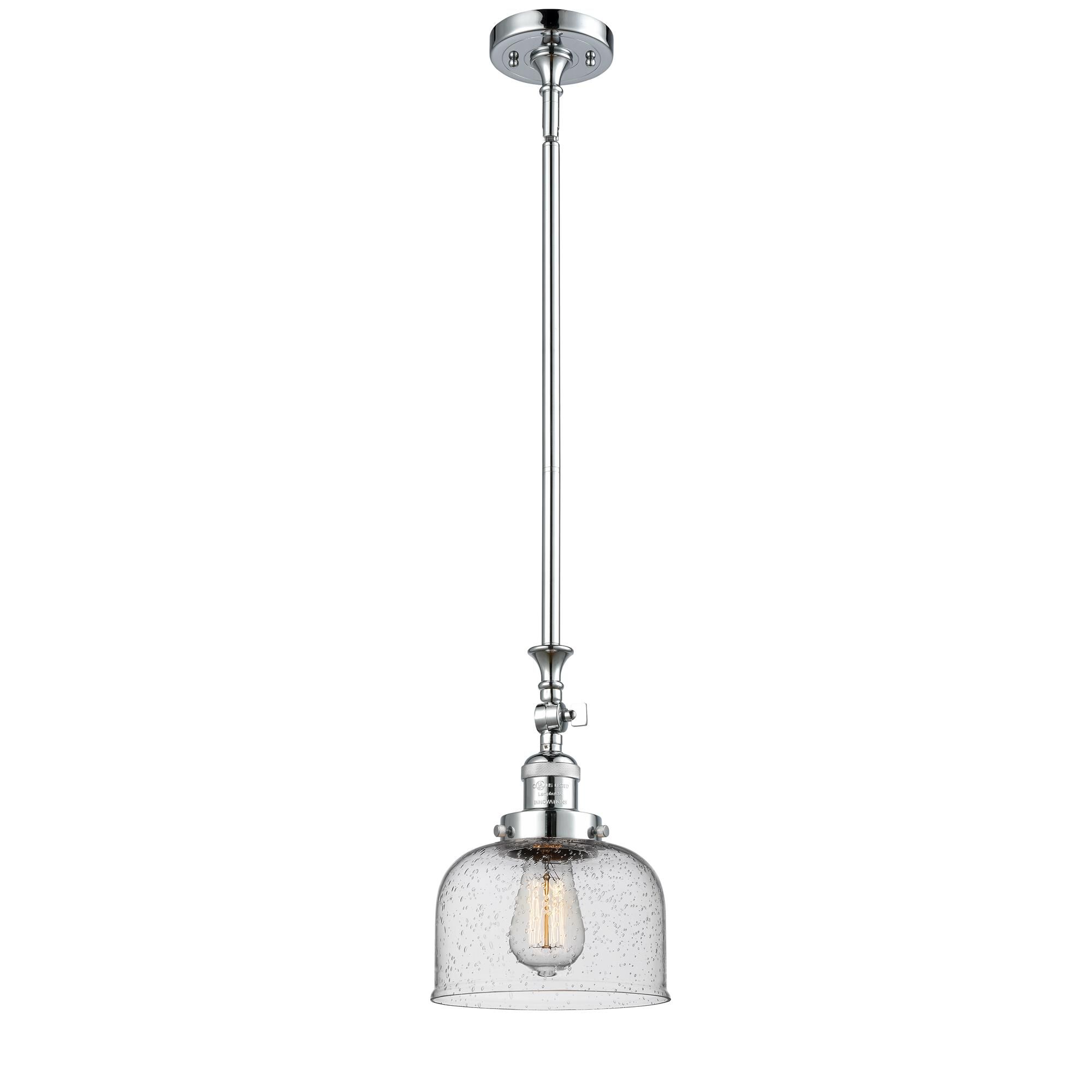 Shown in Polished Chrome finish and Seedy glass