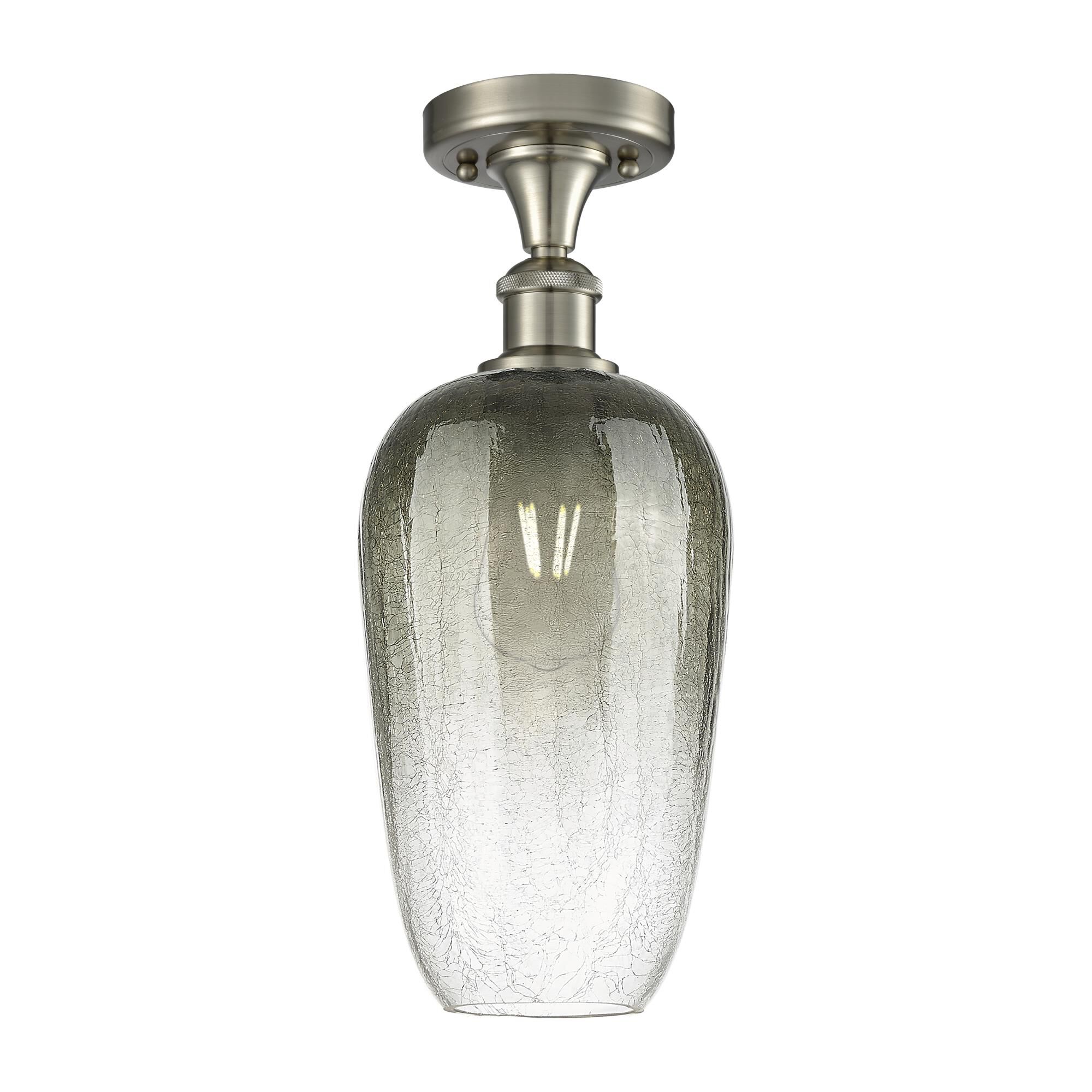 Shown in Brushed Satin Nickel finish and Slate glass