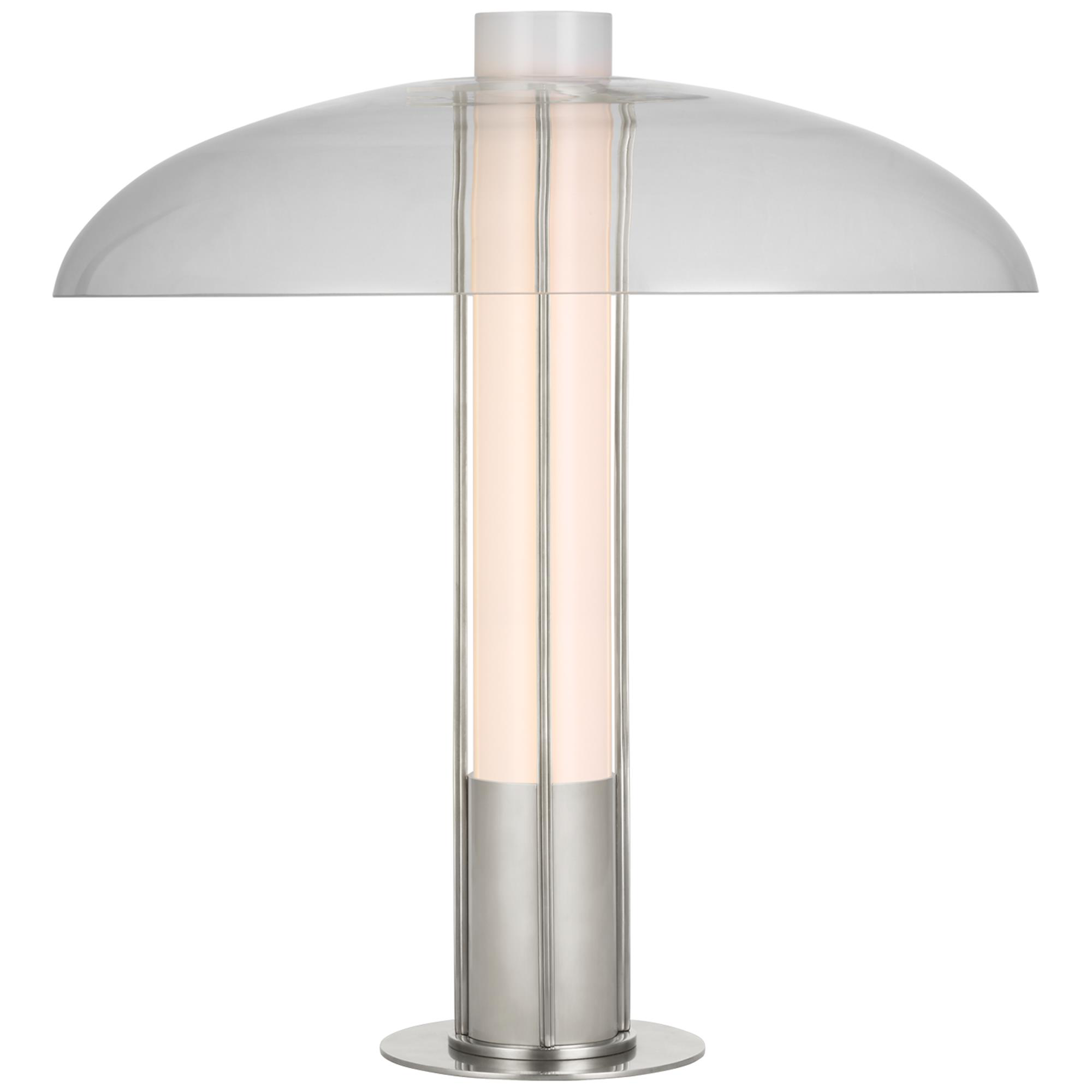 Shown in Polished Nickel finish and Clear Glass shade