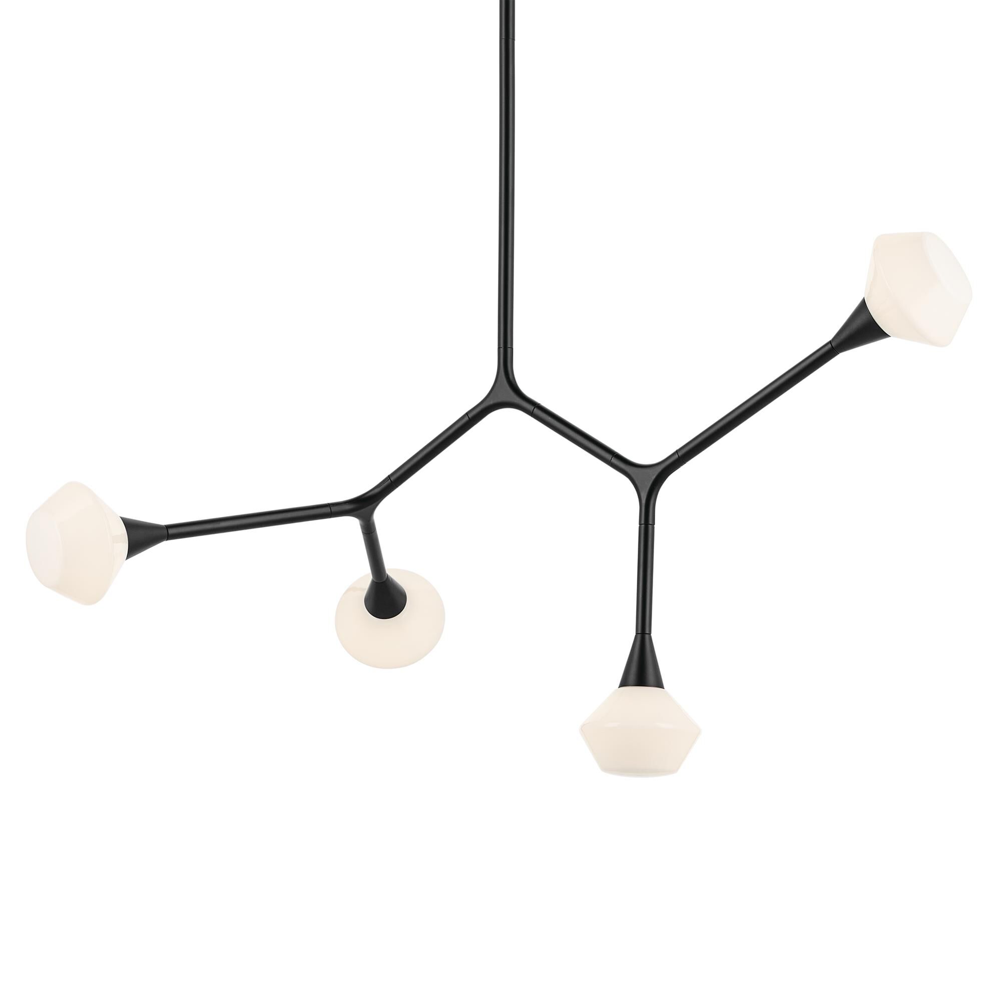 Shown in Black finish and Opal glass