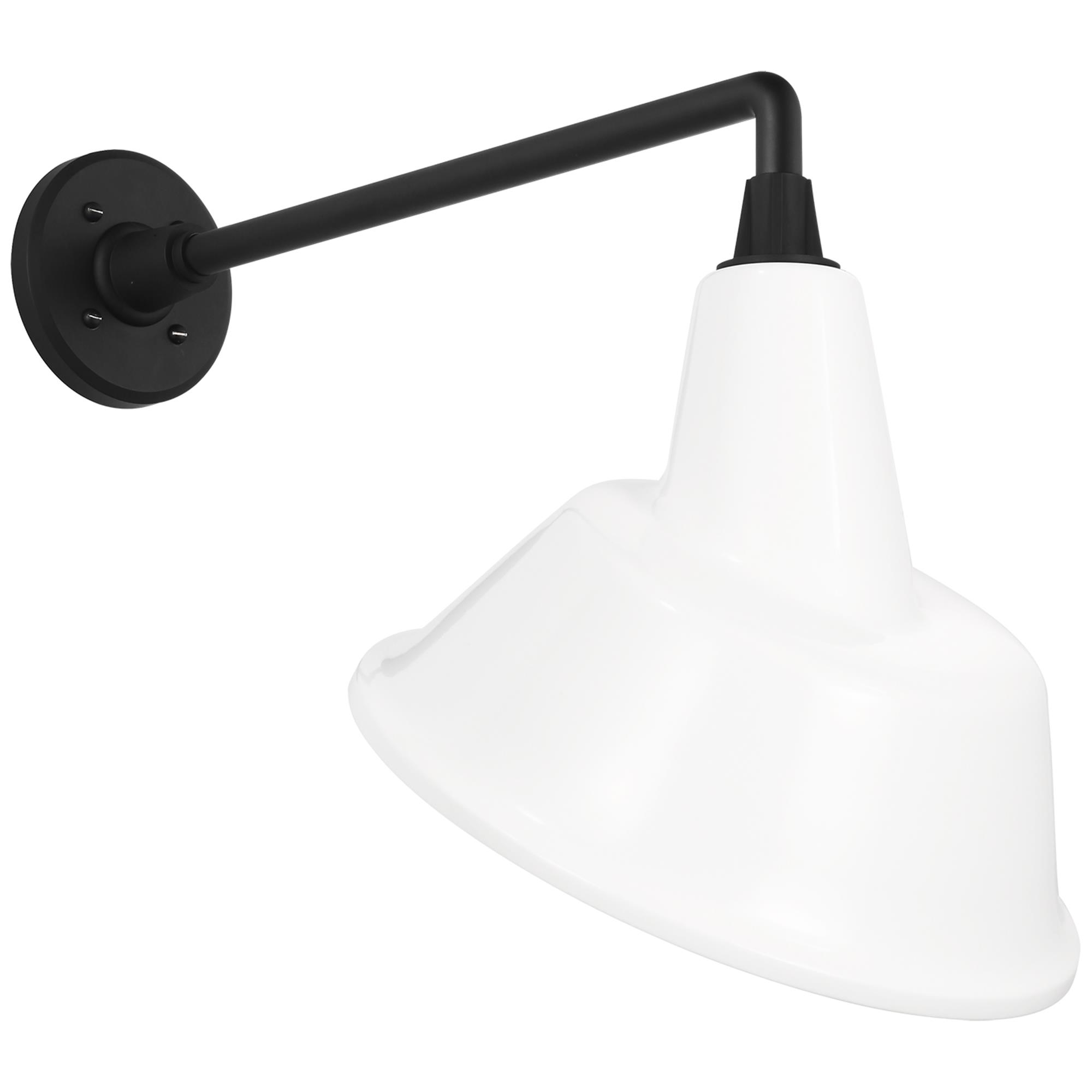 Shown in Matte Black finish and White shade
