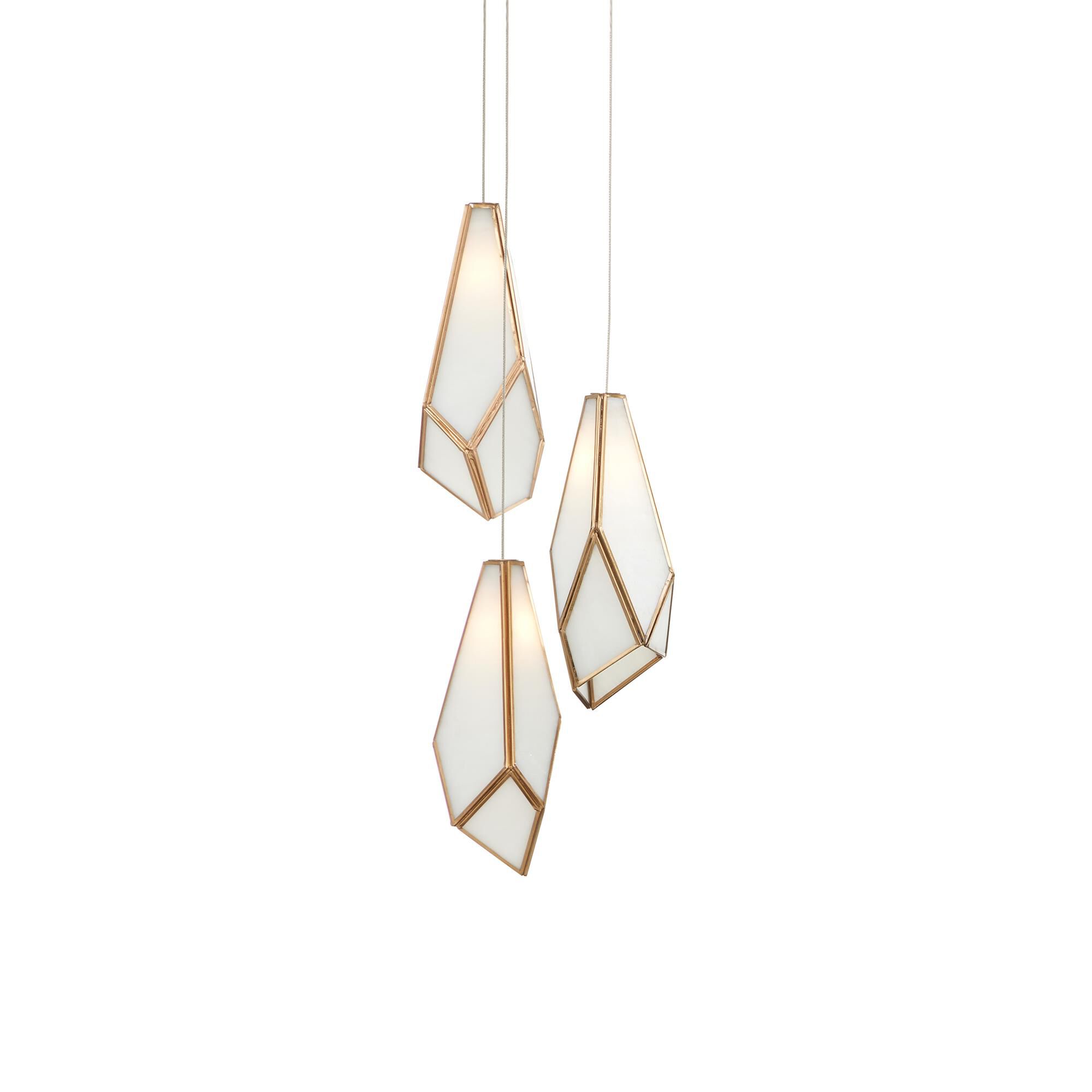 Shown in White/Antique Brass/Silver finish and White/Antique Brass/Glass/Iron shade