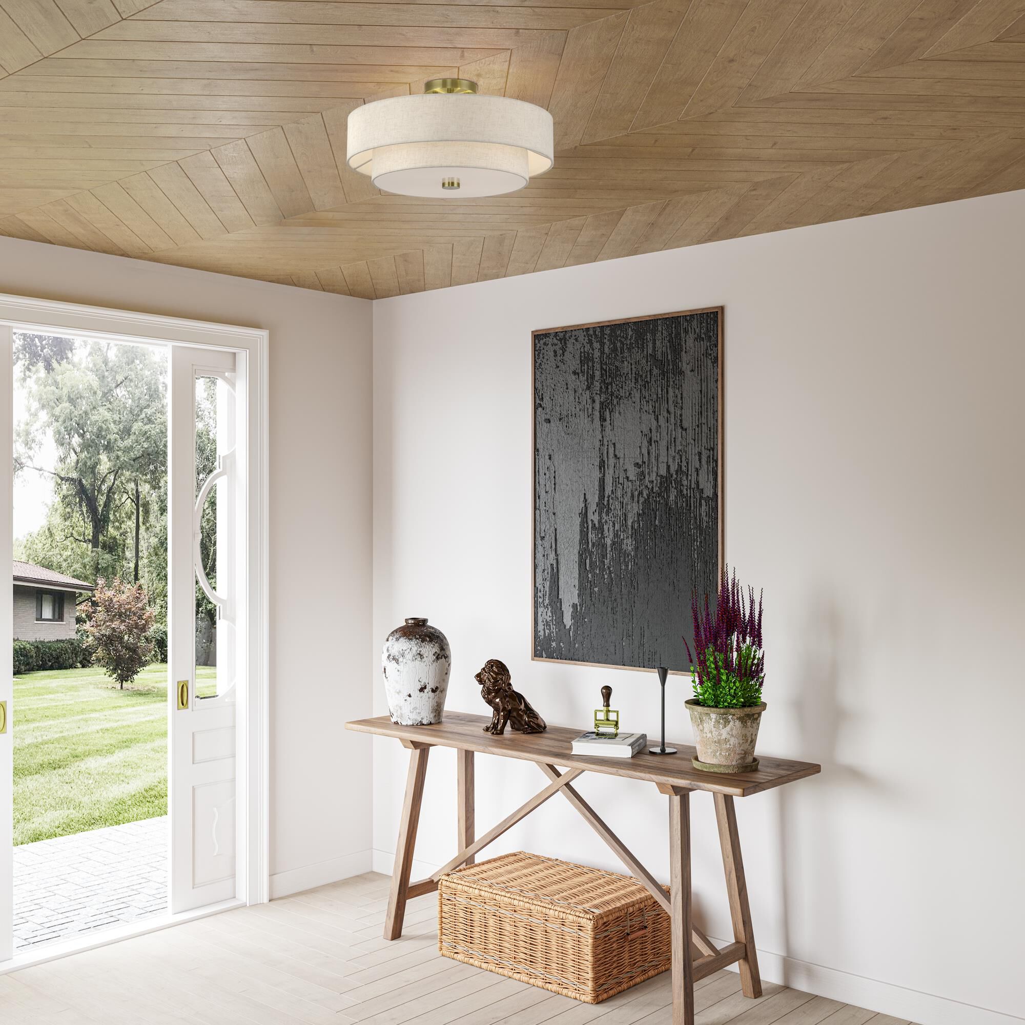 Monroe 18 Inch Semi Flush Mount by Livex Lighting