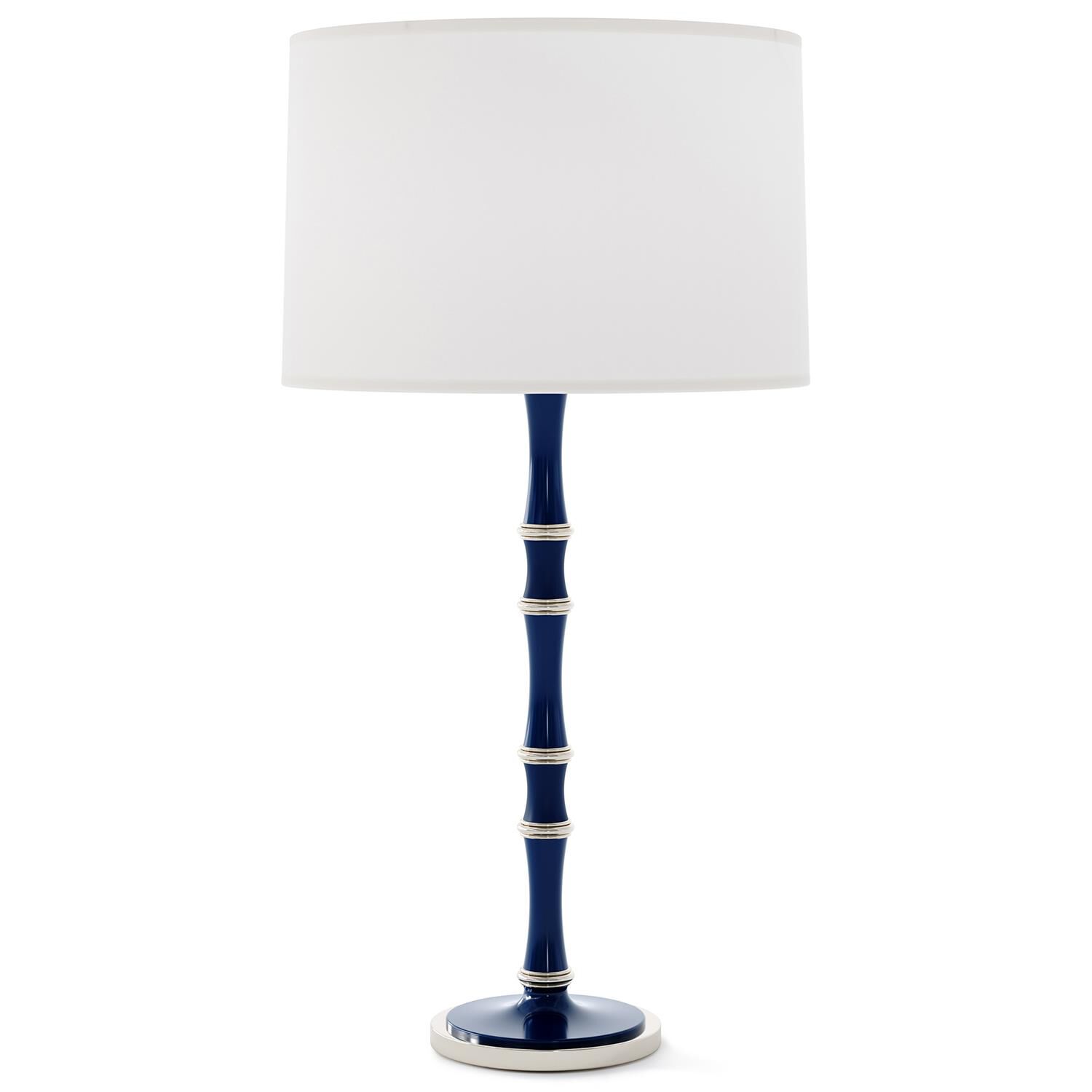 Shown in Blue finish and Ascot White shade and Polished Nickel accent