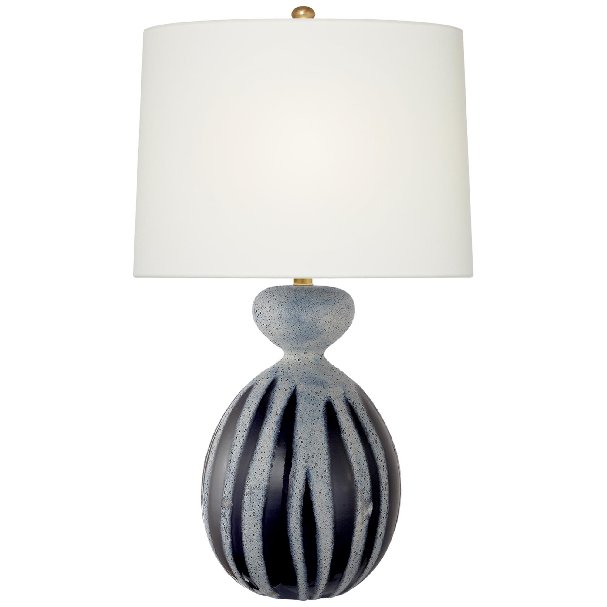 Shown in Drizzled Cobalt finish and Linen shade