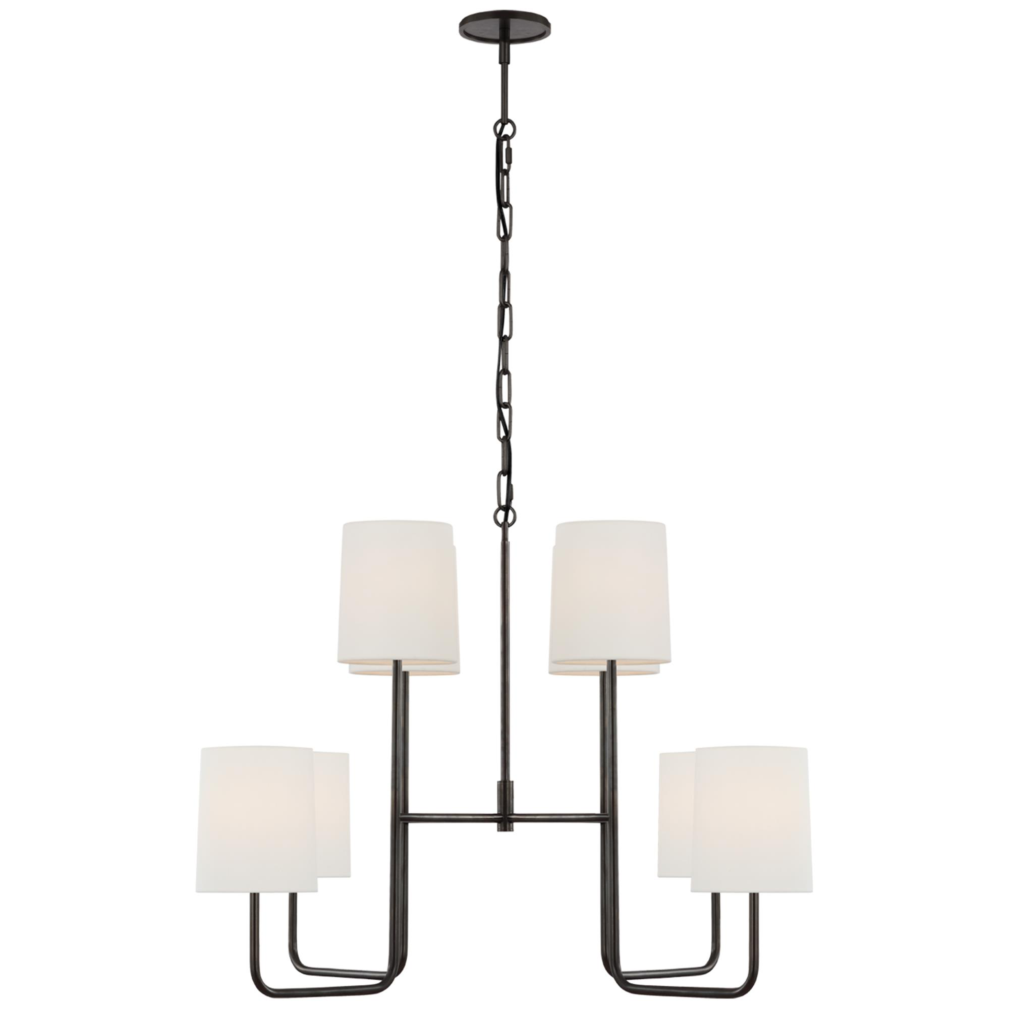 Shown in Bronze finish and Linen shade