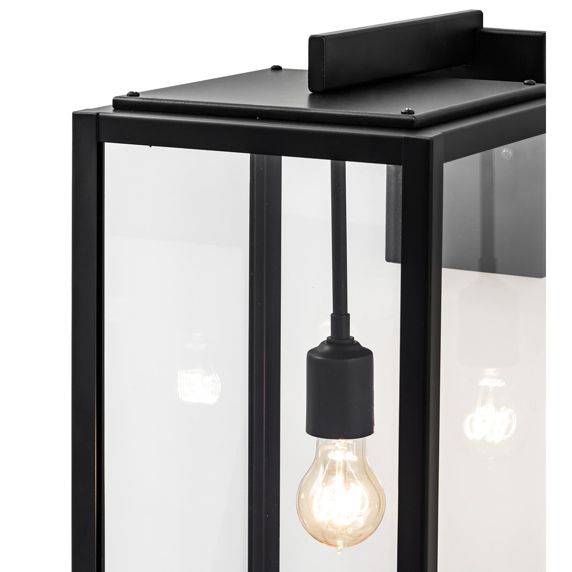 Shown with Black Metal Finish;Clear glass