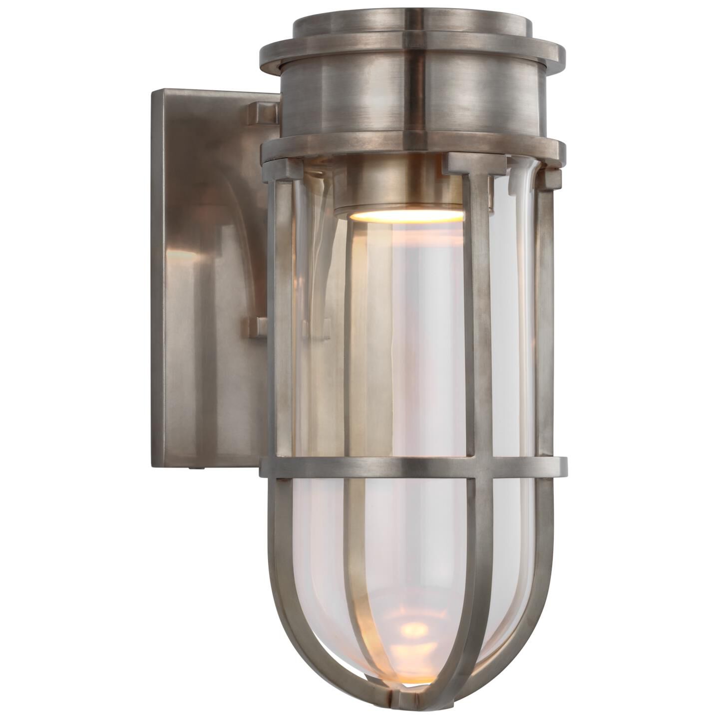 Shown in Antique Nickel finish and Clear Glass shade