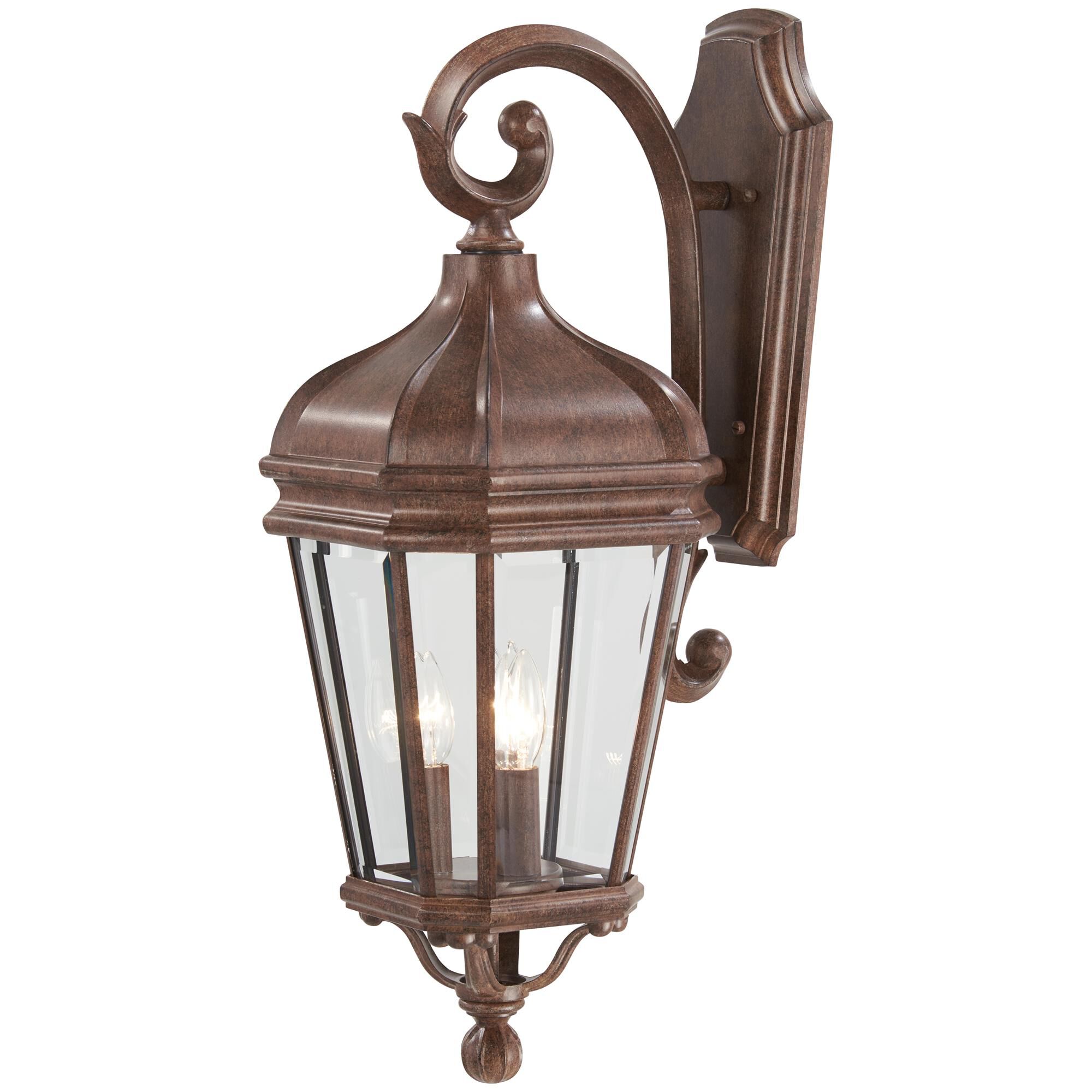 Shown in Vintage Rust finish and Clear Beveled glass
