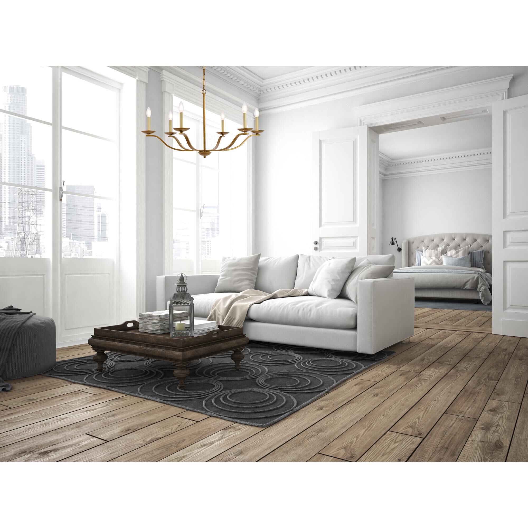 Trey 36 Inch 6 Light Chandelier by Elegant Lighting