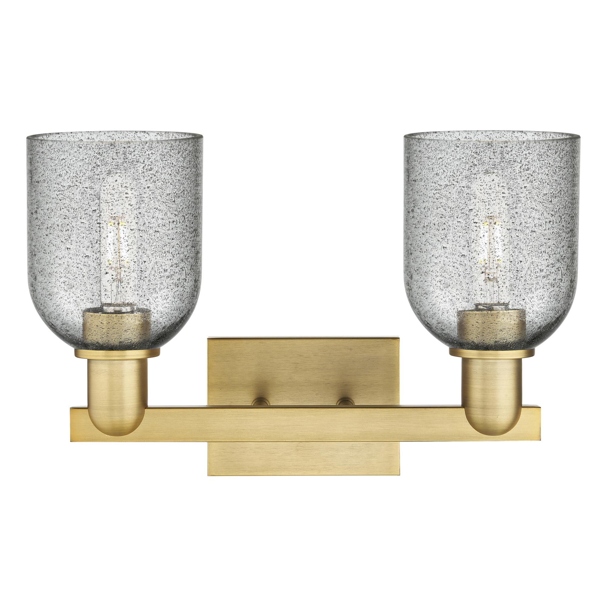 Shown in Brushed Brass finish and Charcoal glass