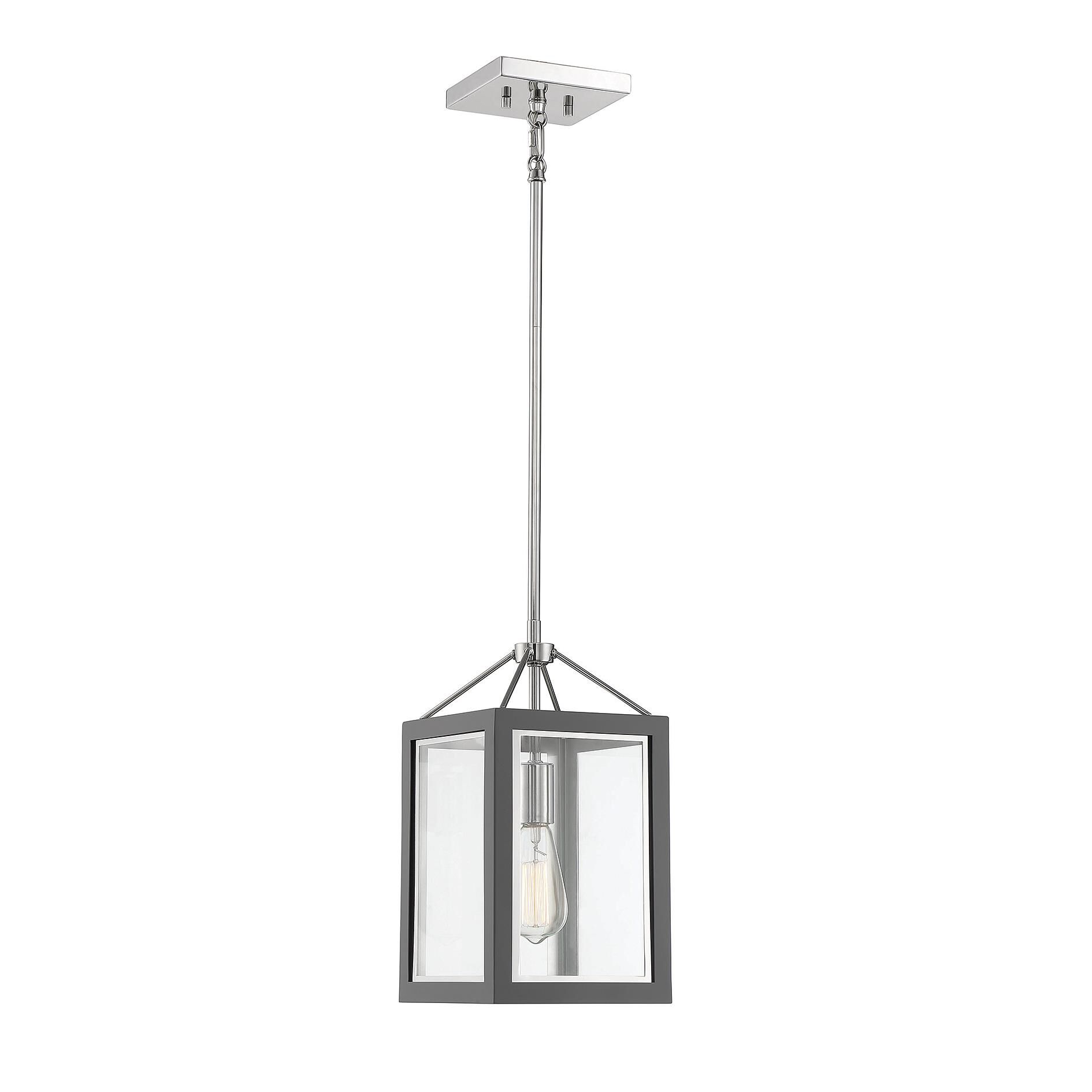 Shown in Gray W/ Polished Nickel Accents finish and Clear glass