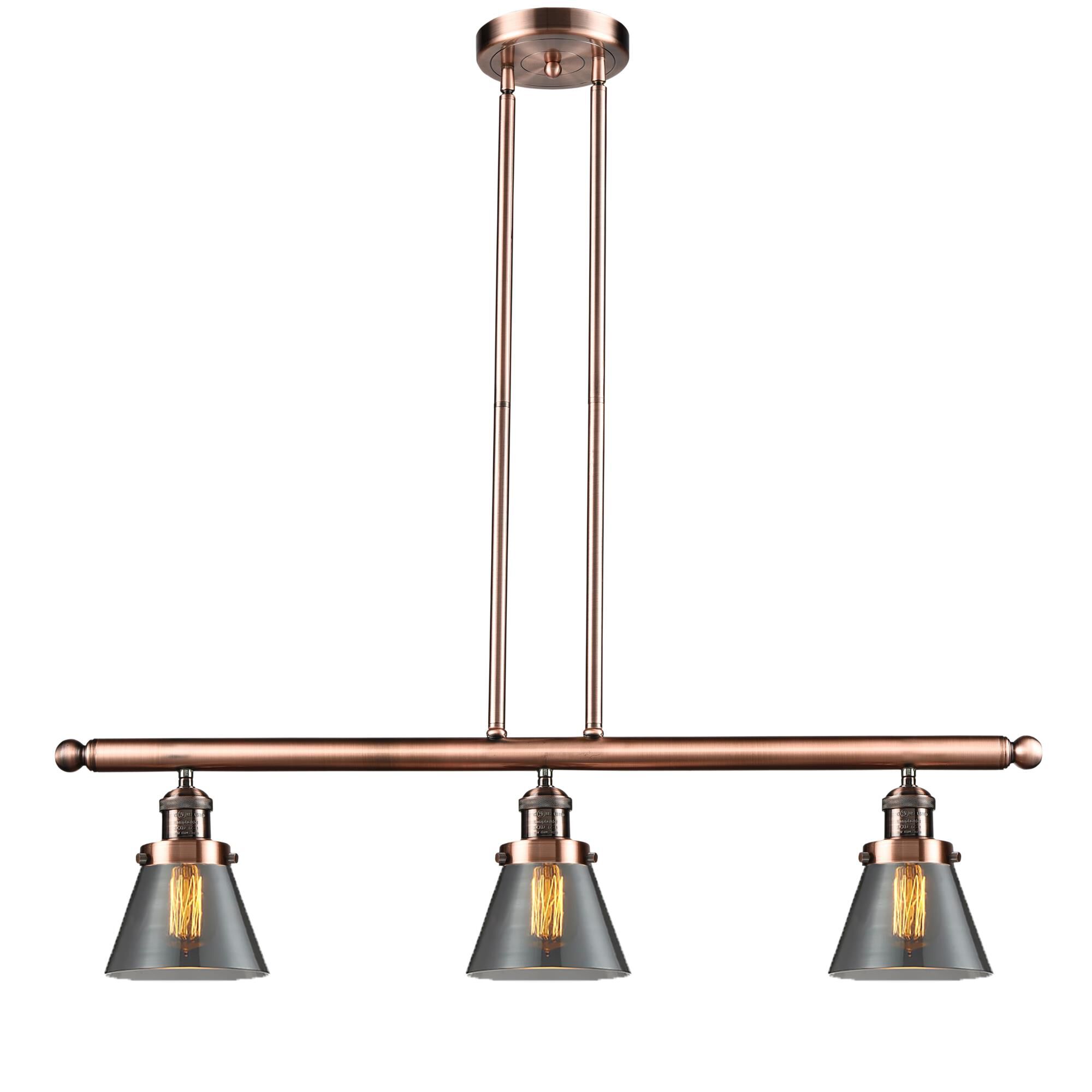 Shown in Antique Copper finish and Smoked glass